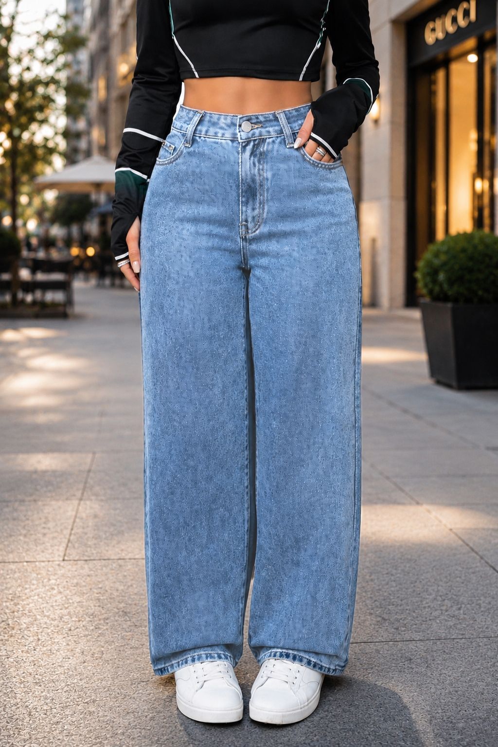 flying girls Women Straight Fit High Rise Light Blue Jeans-picture-0