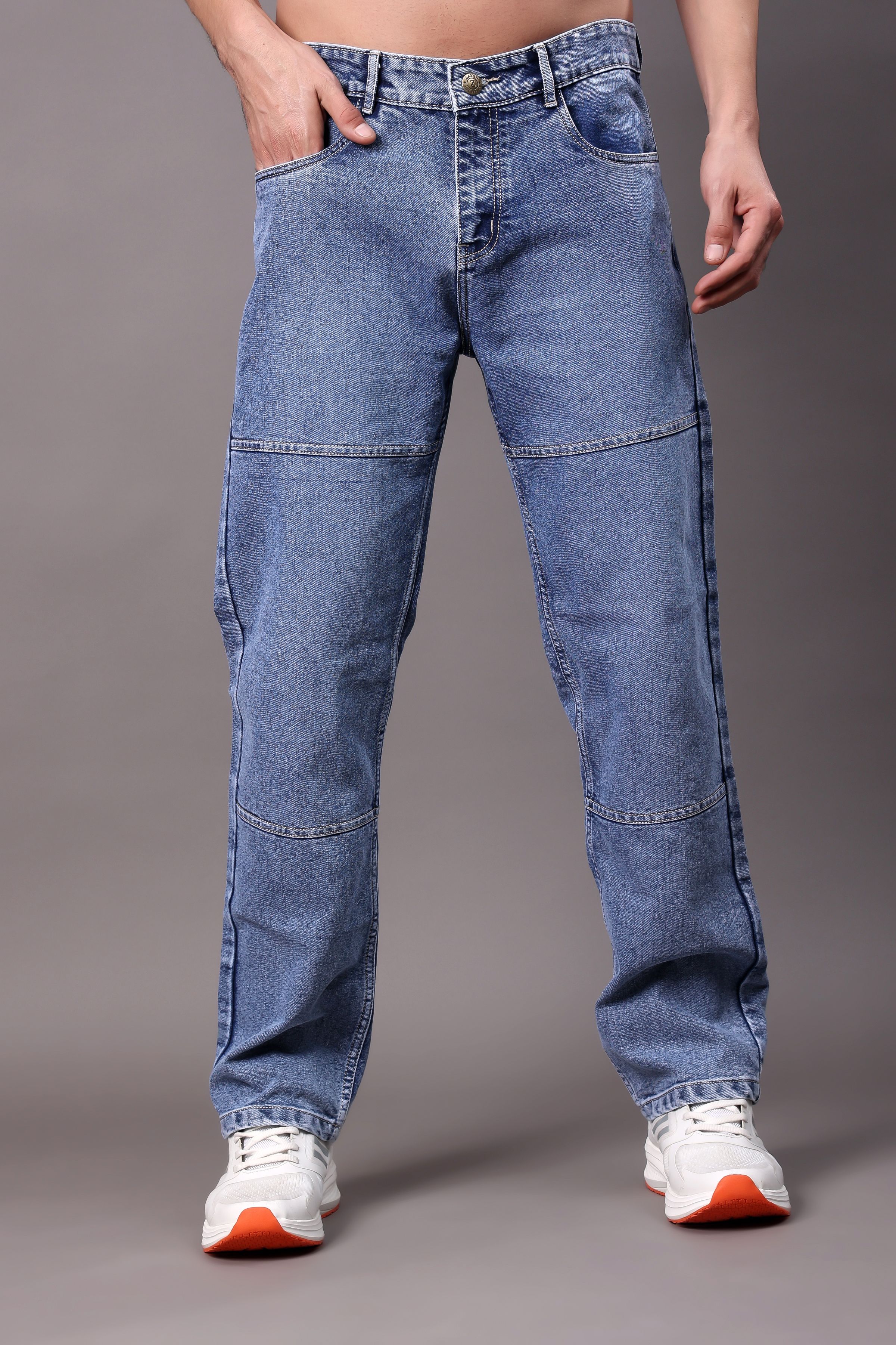 zaysh Men Loose Fit Mid Rise Blue Jeans-picture-24