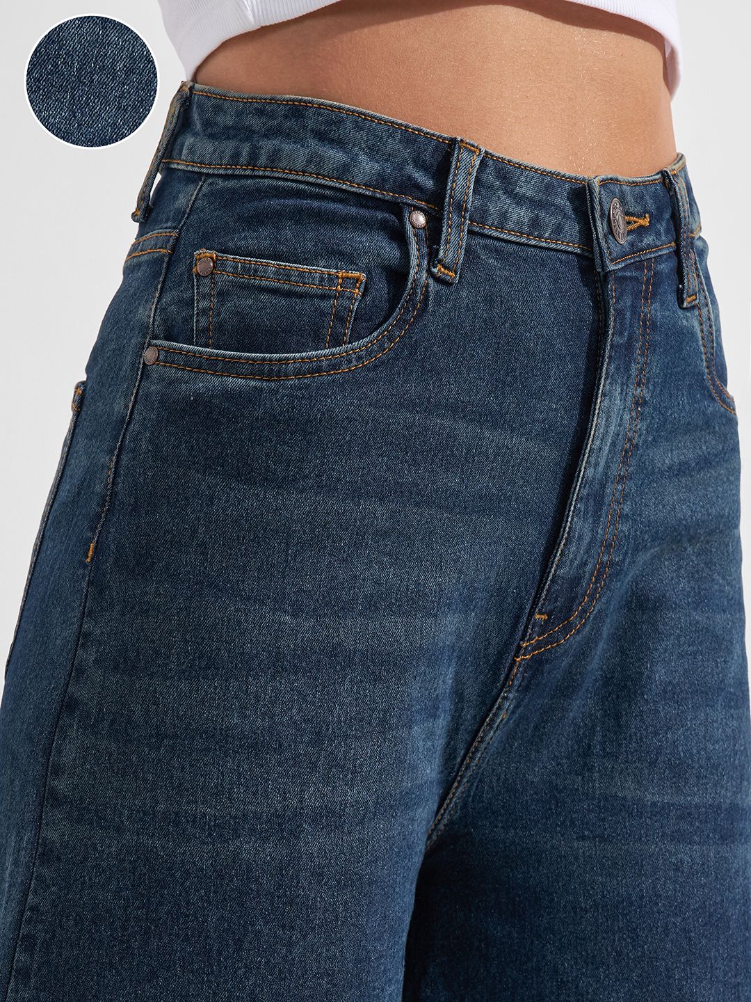 tokyo talkies Women Flared Mid Rise Blue Jeans-picture-29