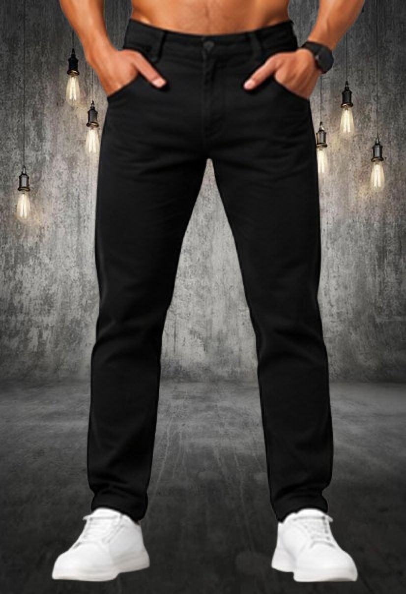 denim rush Men Regular Mid Rise Black Jeans-picture-49