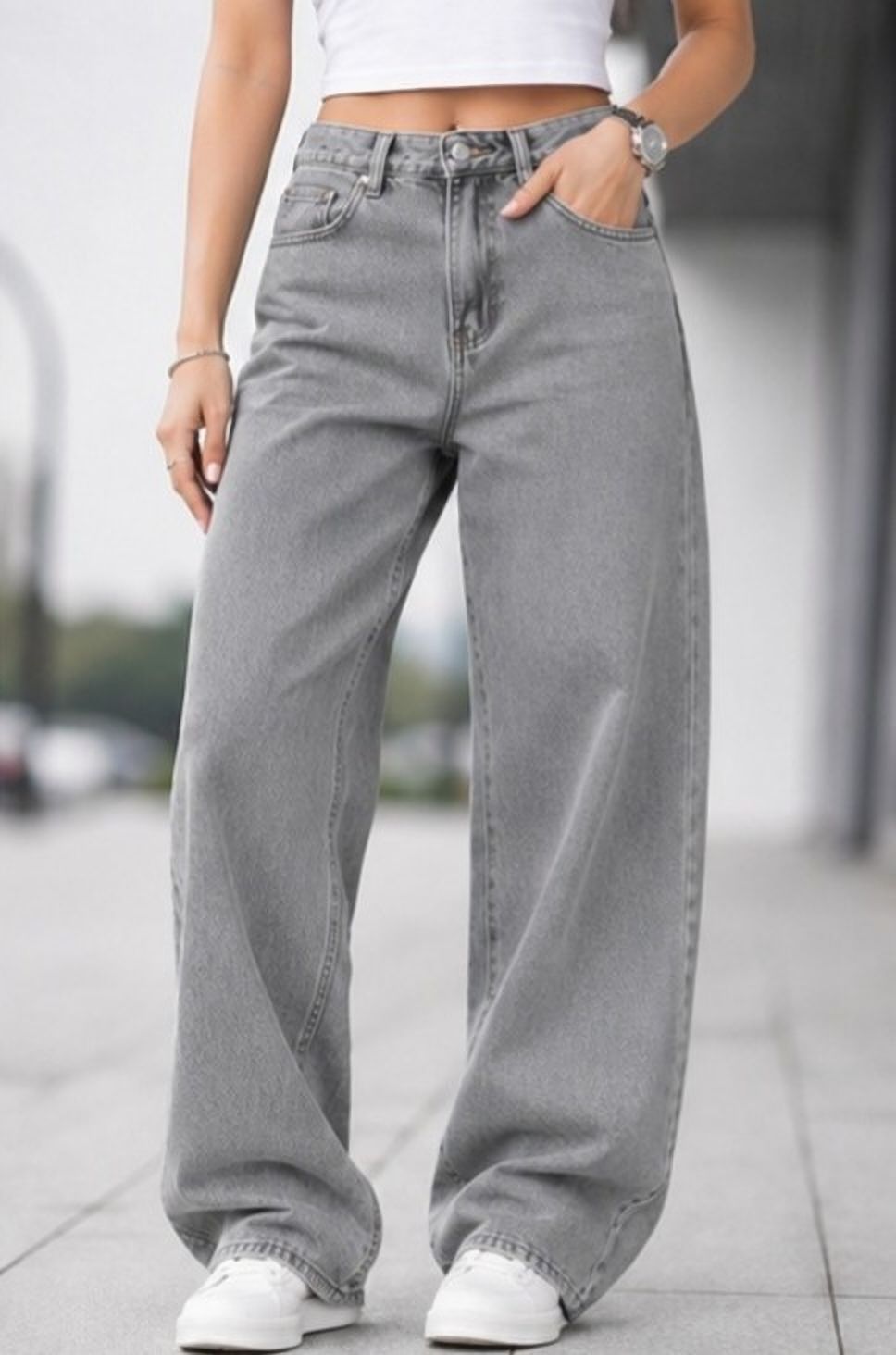 wingcollection Women Regular Mid Rise Grey Jeans-picture-10