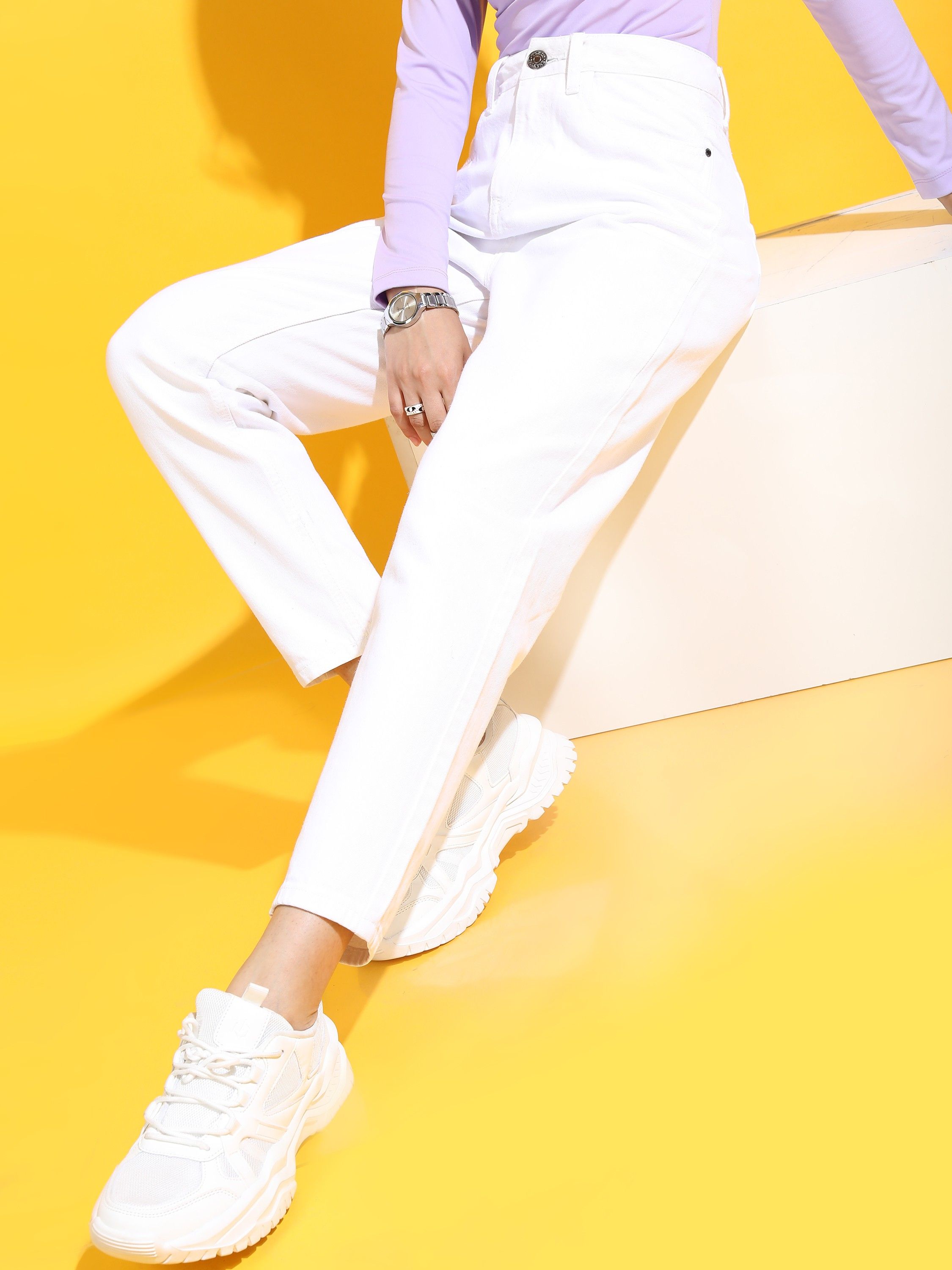 tokyo talkies Women Regular Mid Rise White Jeans-picture-26
