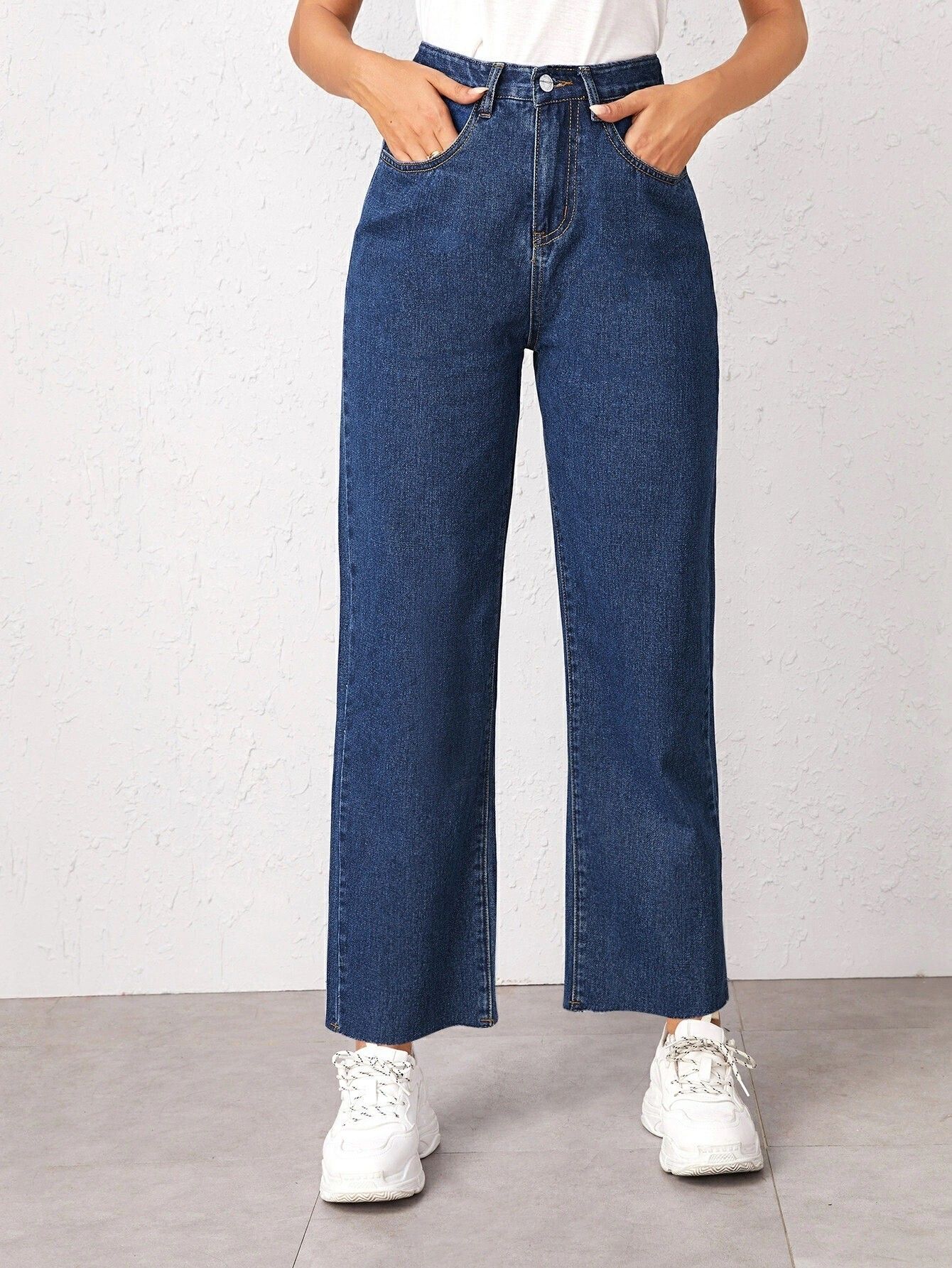 kotty Women Regular High Rise Dark Blue Jeans-picture-11