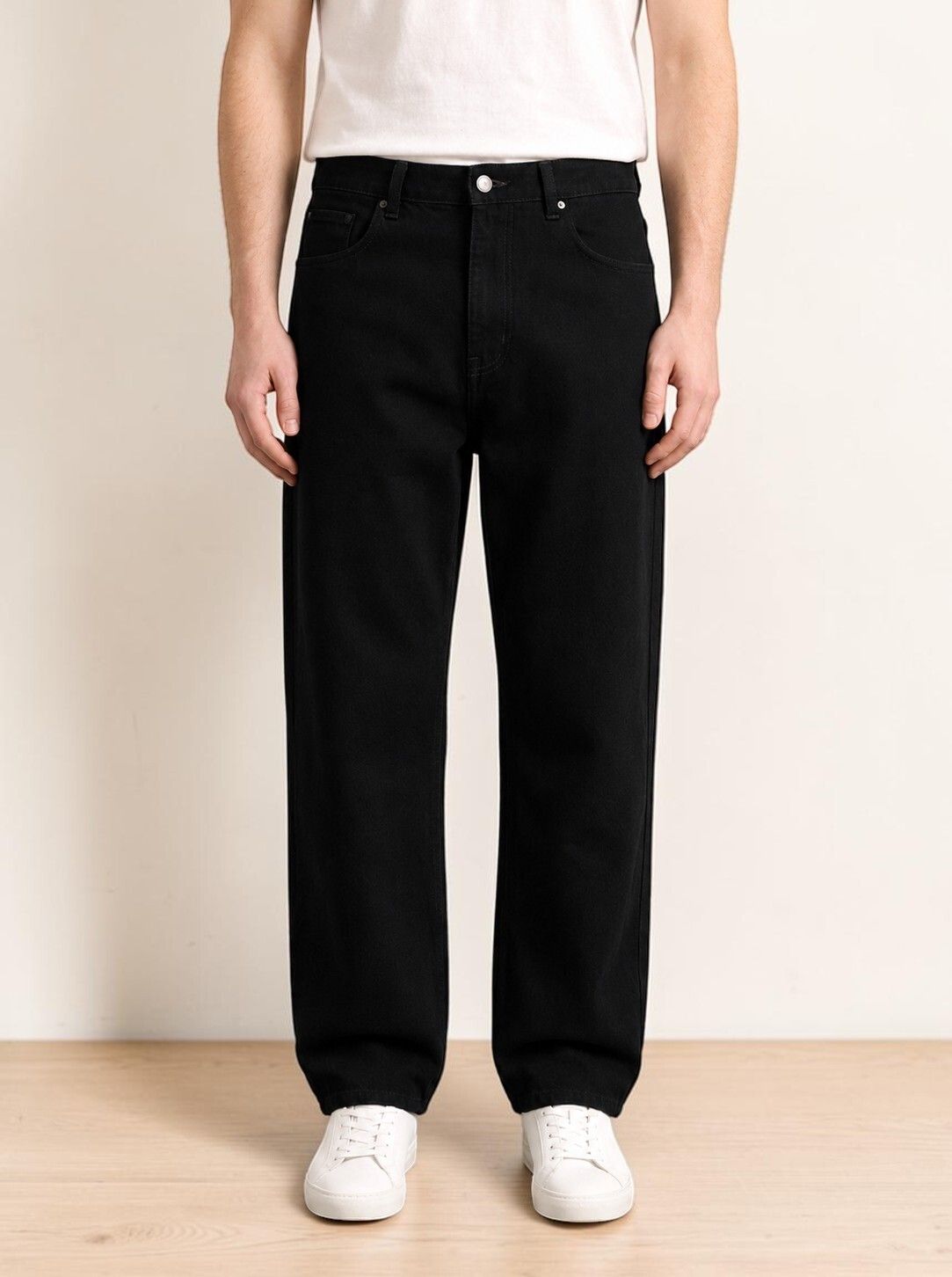 zaysh Men Loose Fit Mid Rise Black Jeans-picture-13