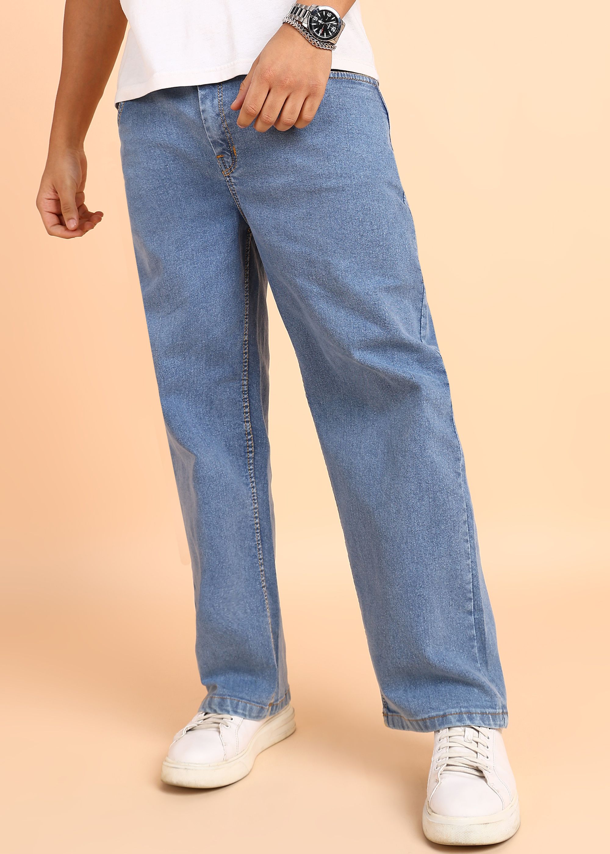 montrez Men Straight Fit Mid Rise Blue Jeans-picture-21