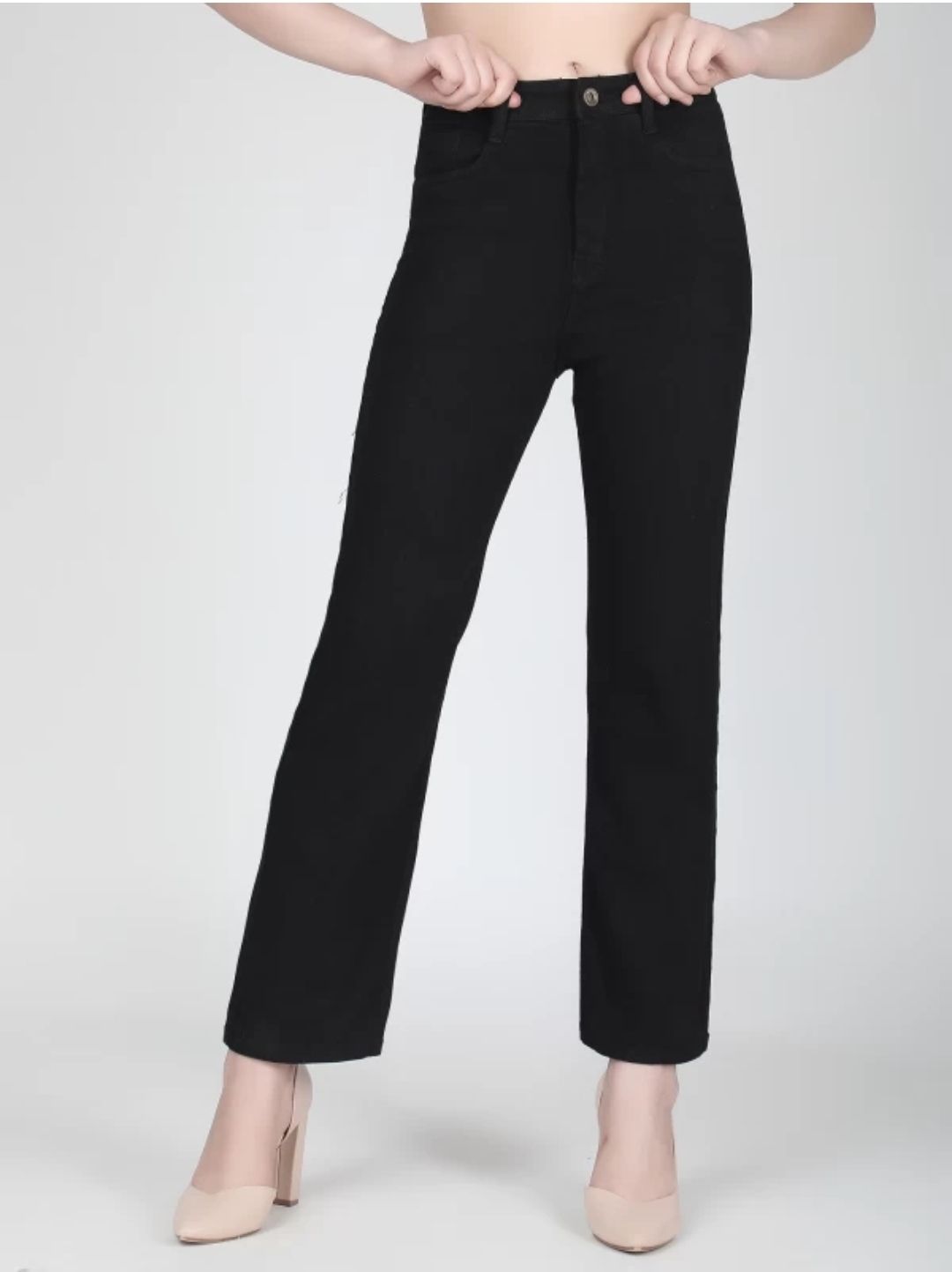 skyglory Women Boyfriend High Rise Black Jeans-picture-10