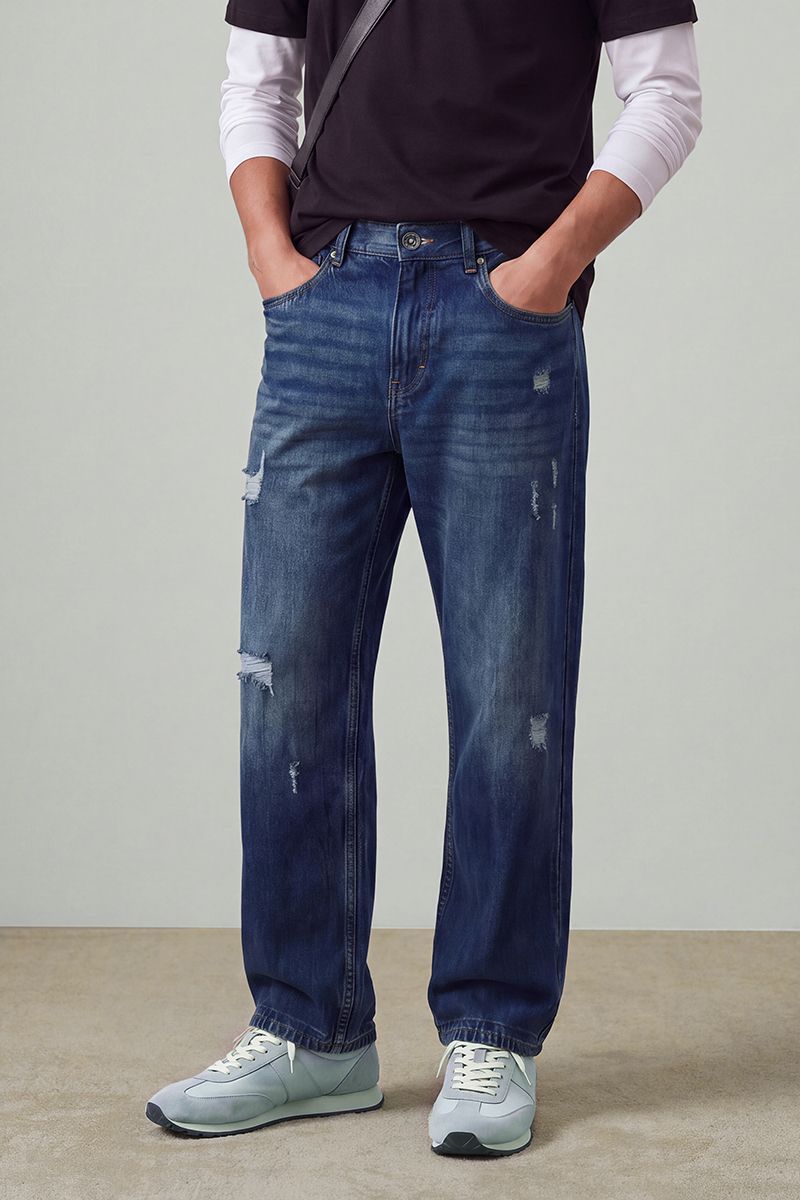 snitch Men Straight Fit Mid Rise Blue Jeans-picture-11