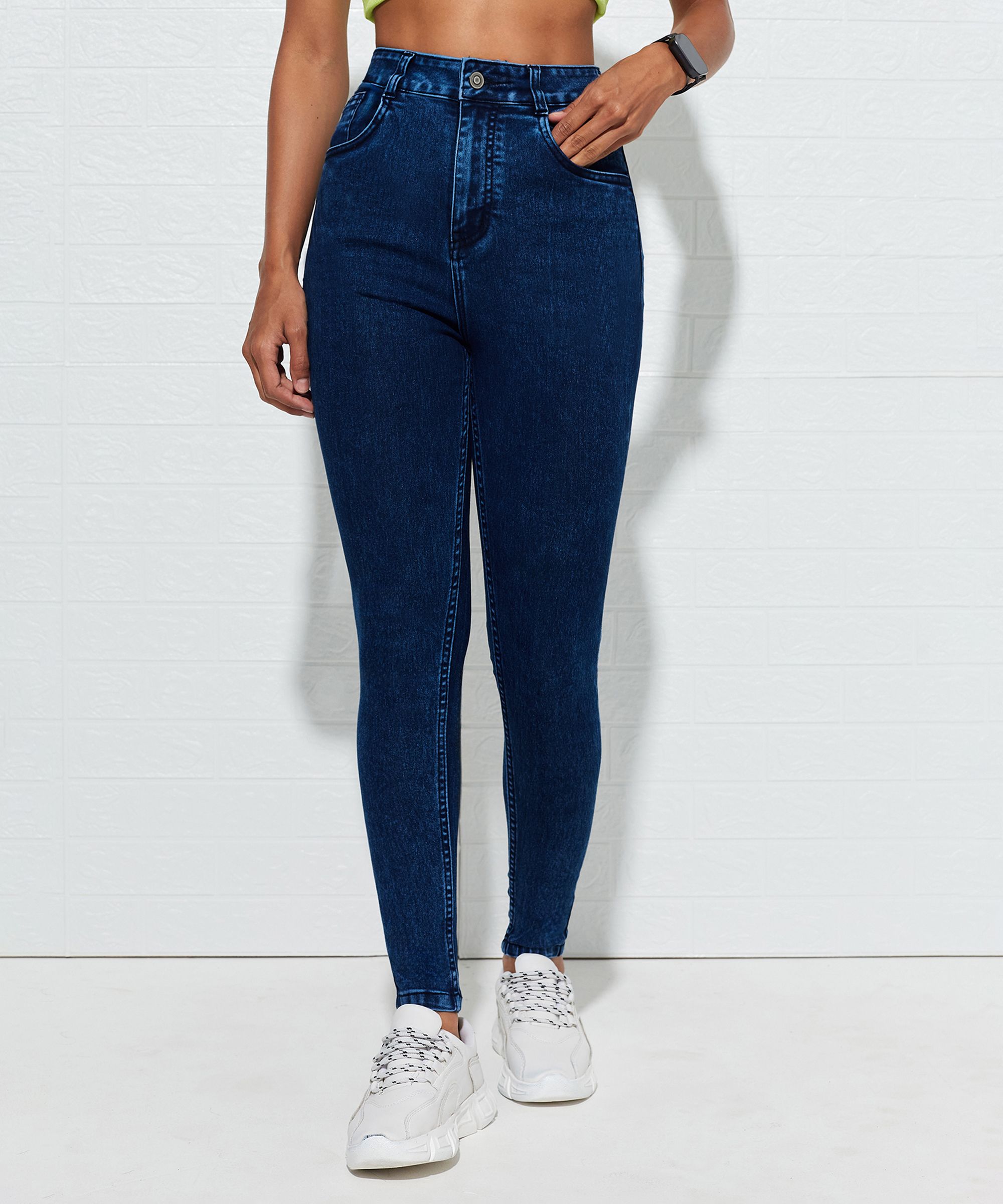 dolce crudo Women Skinny High Rise Blue Jeans-picture-15