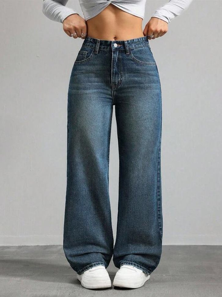 glossia Women Straight Fit High Rise Blue Jeans-picture-26
