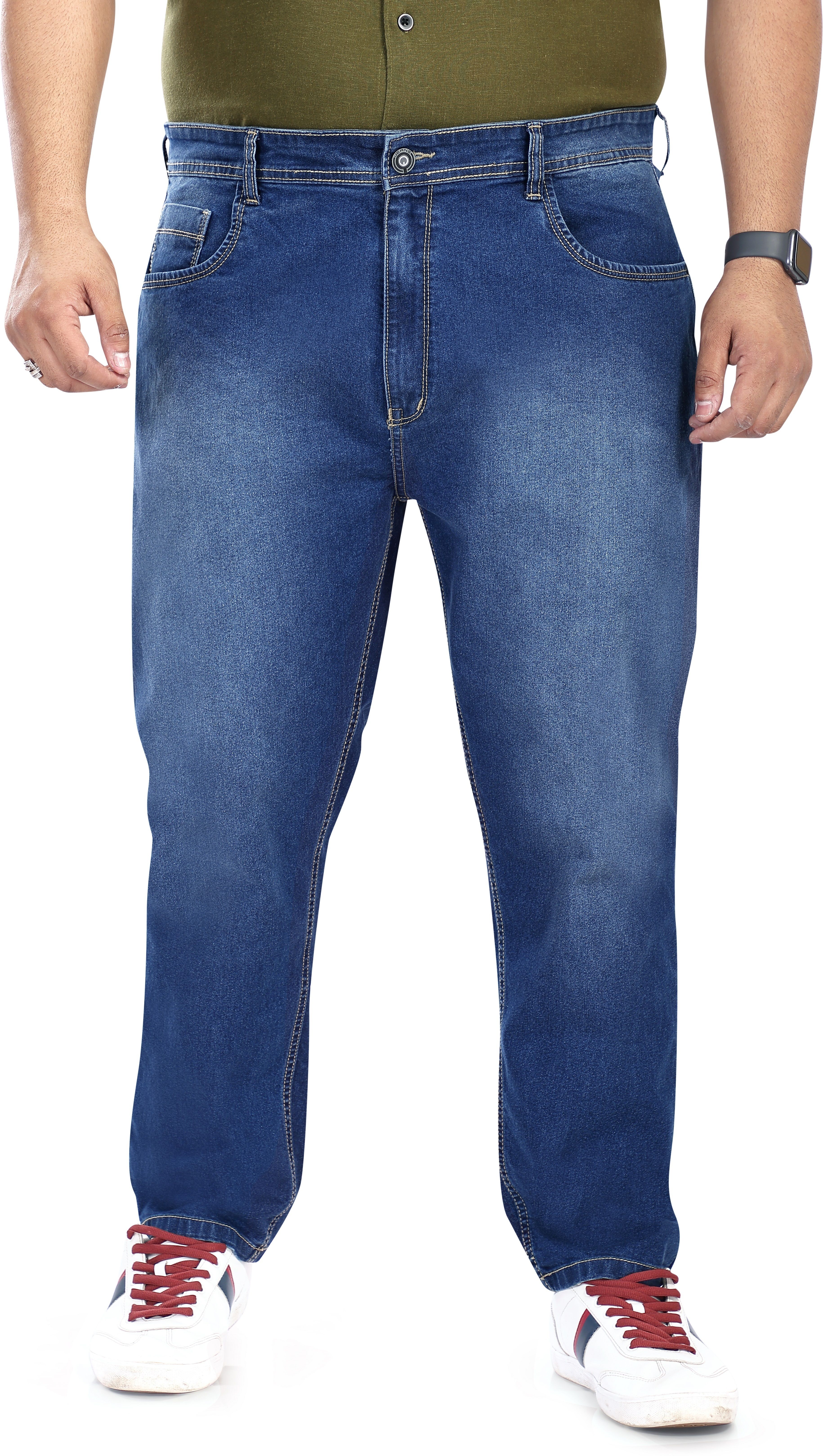 pluss tribe Men Regular Mid Rise Blue Jeans-picture-12