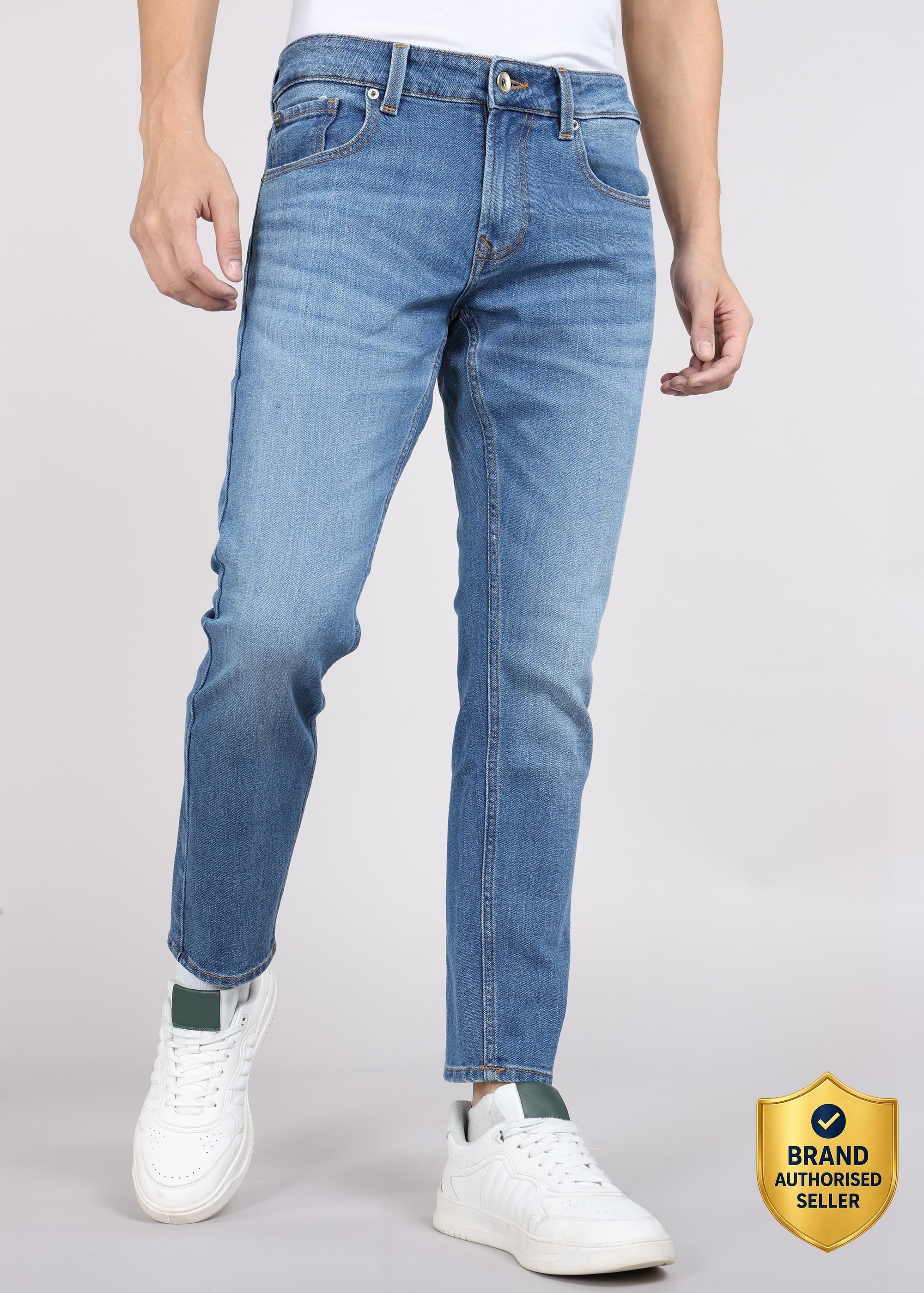 spykar Men Slim Mid Rise Light Blue Jeans-picture-13