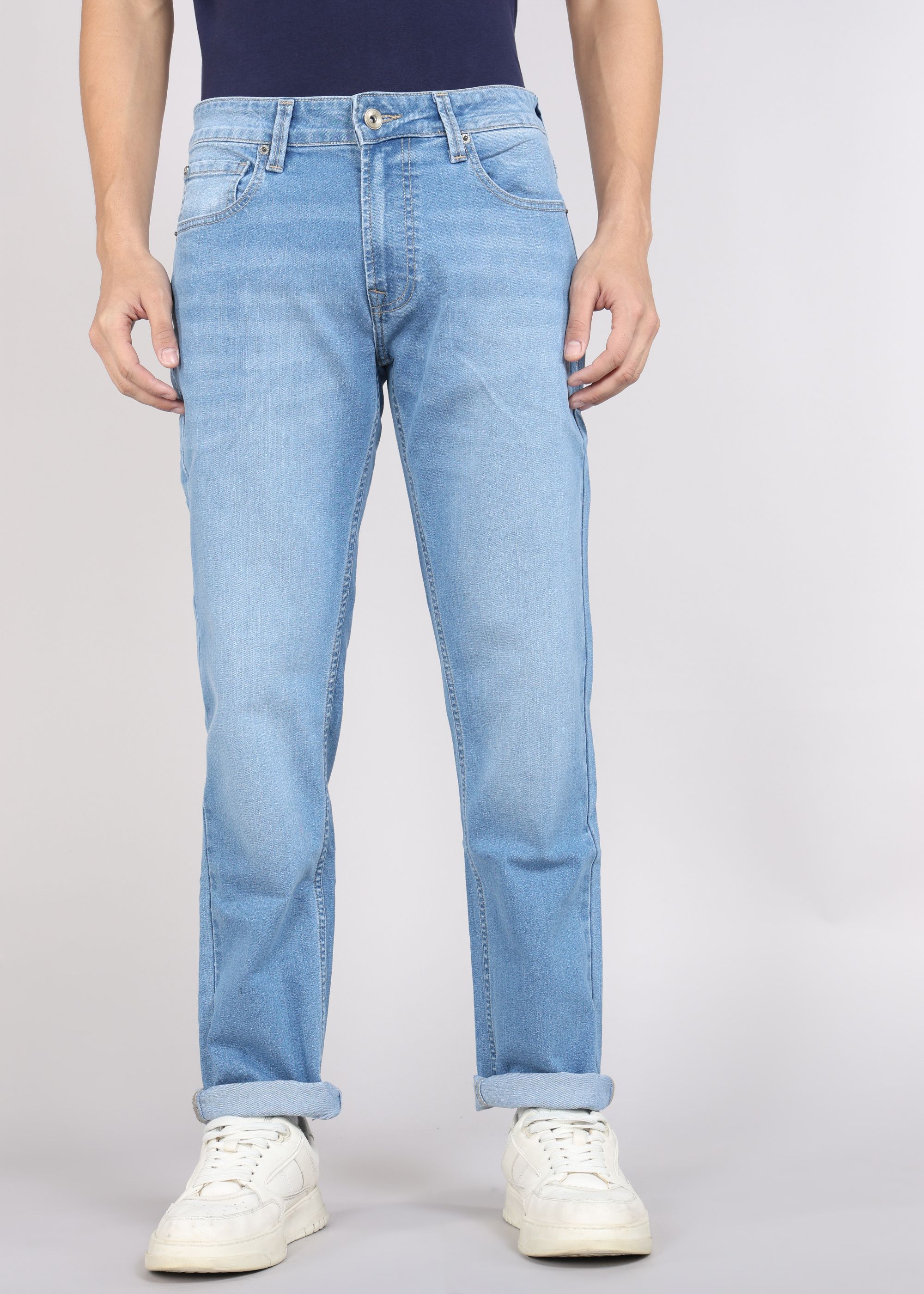 spykar Men Straight Fit Mid Rise Blue Jeans-picture-31