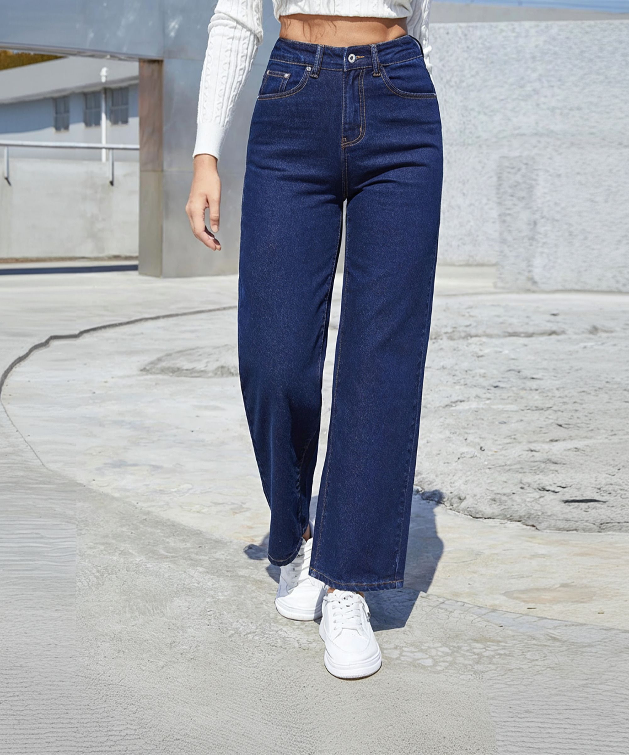 kotty Women Regular High Rise Dark Blue Jeans-picture-12