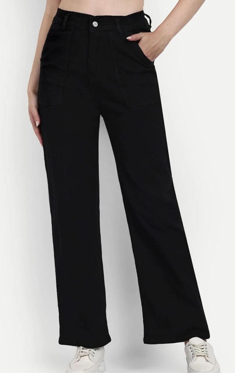 Women Relaxed Fit Mid Rise Black Jeans-image-41