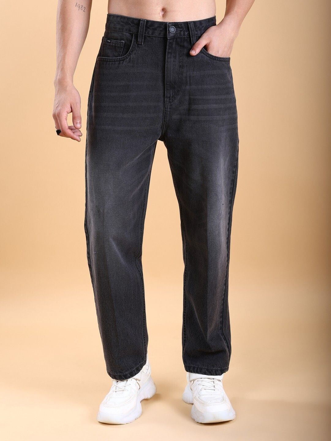 garteen Men Straight Fit Mid Rise Grey Jeans-picture-27