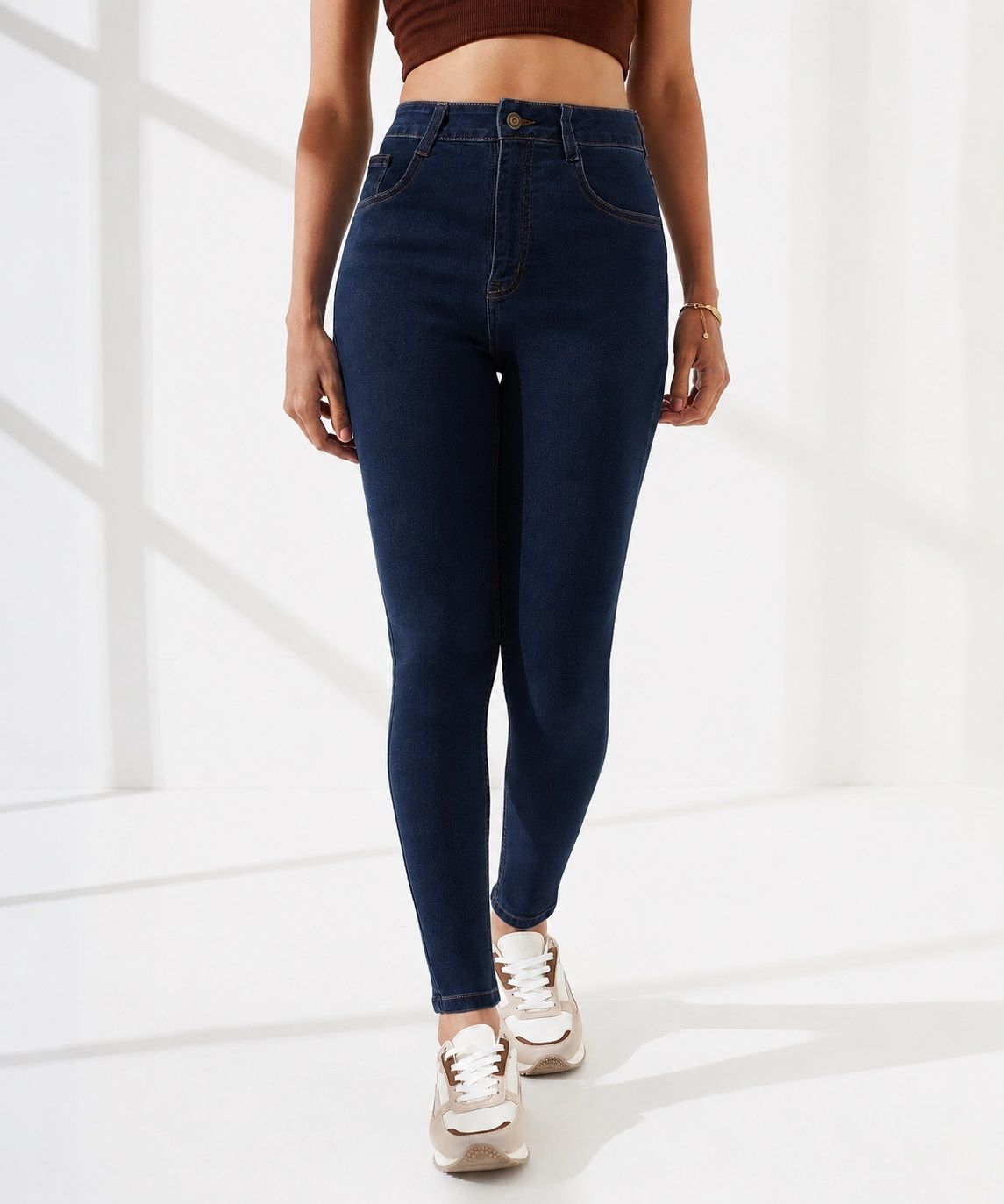 kashian Women Skinny High Rise Dark Blue Jeans-picture-15