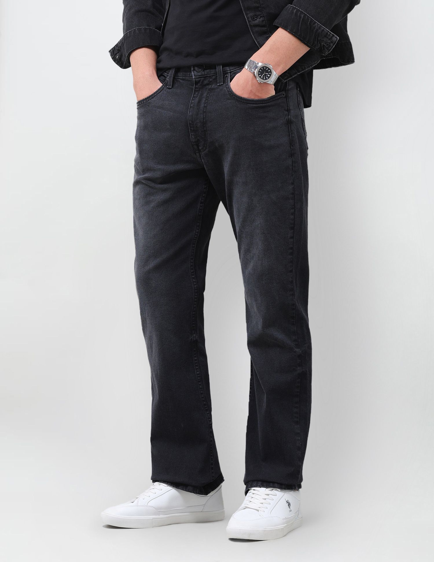u.s. polo assn. denim co. Men Boot-Leg Mid Rise Black Jeans-picture-17