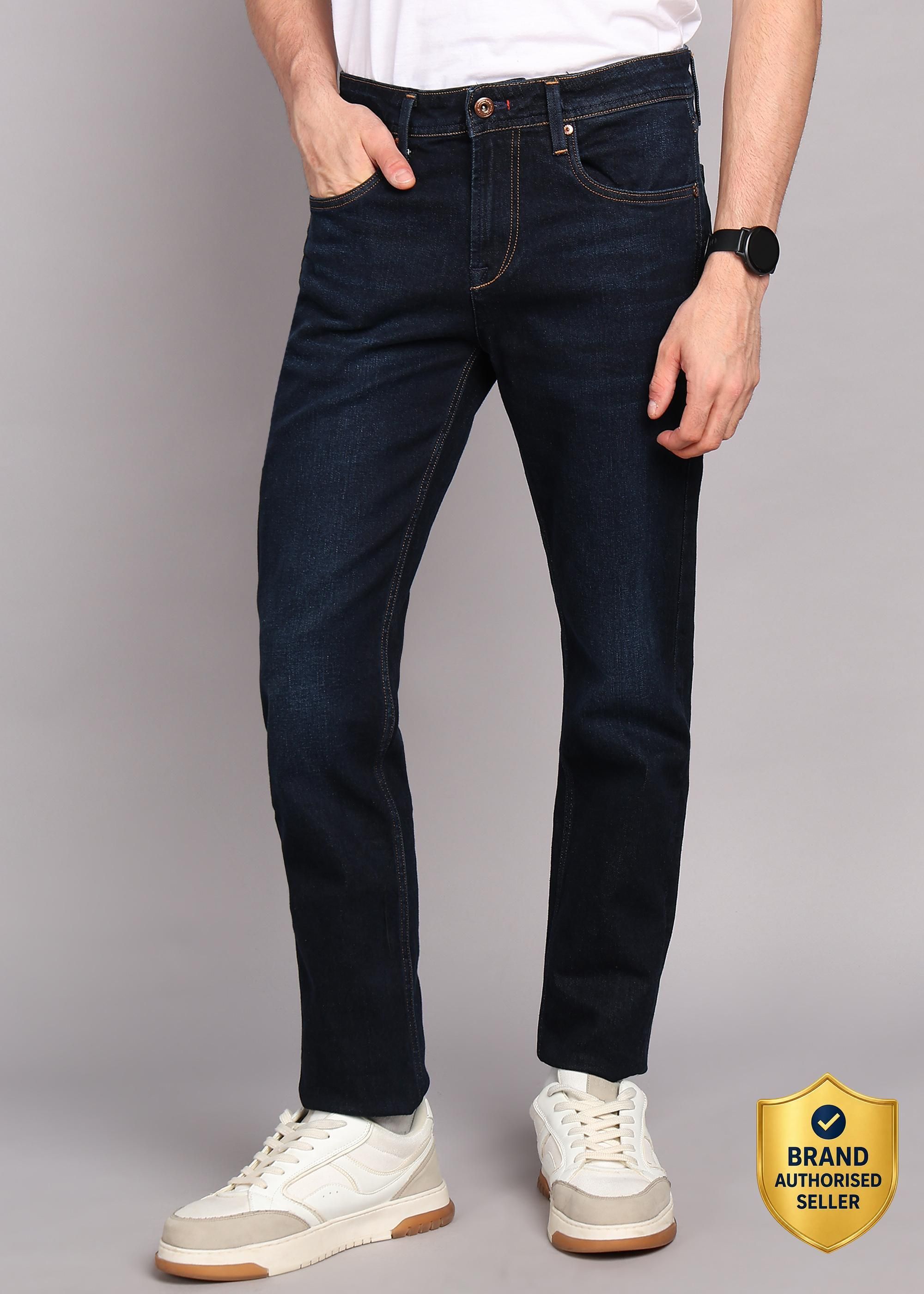 killer Men Regular Mid Rise Dark Blue Jeans-picture-16