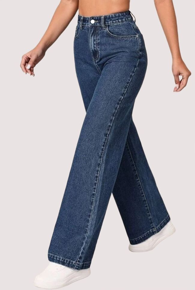 Women Straight Fit High Rise Blue Jeans-image-37
