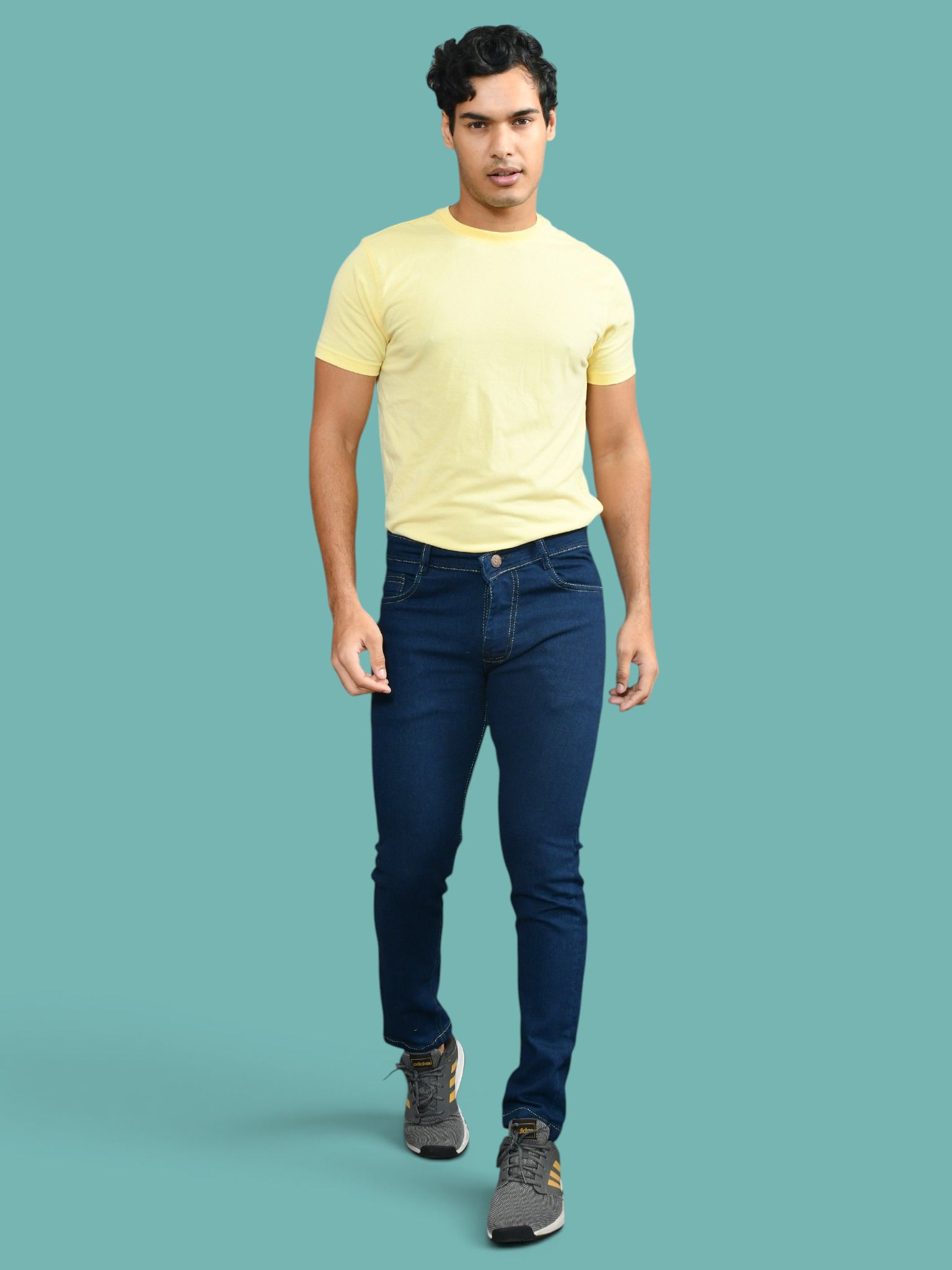 lzard Men Slim Mid Rise Dark Blue Jeans-picture-25
