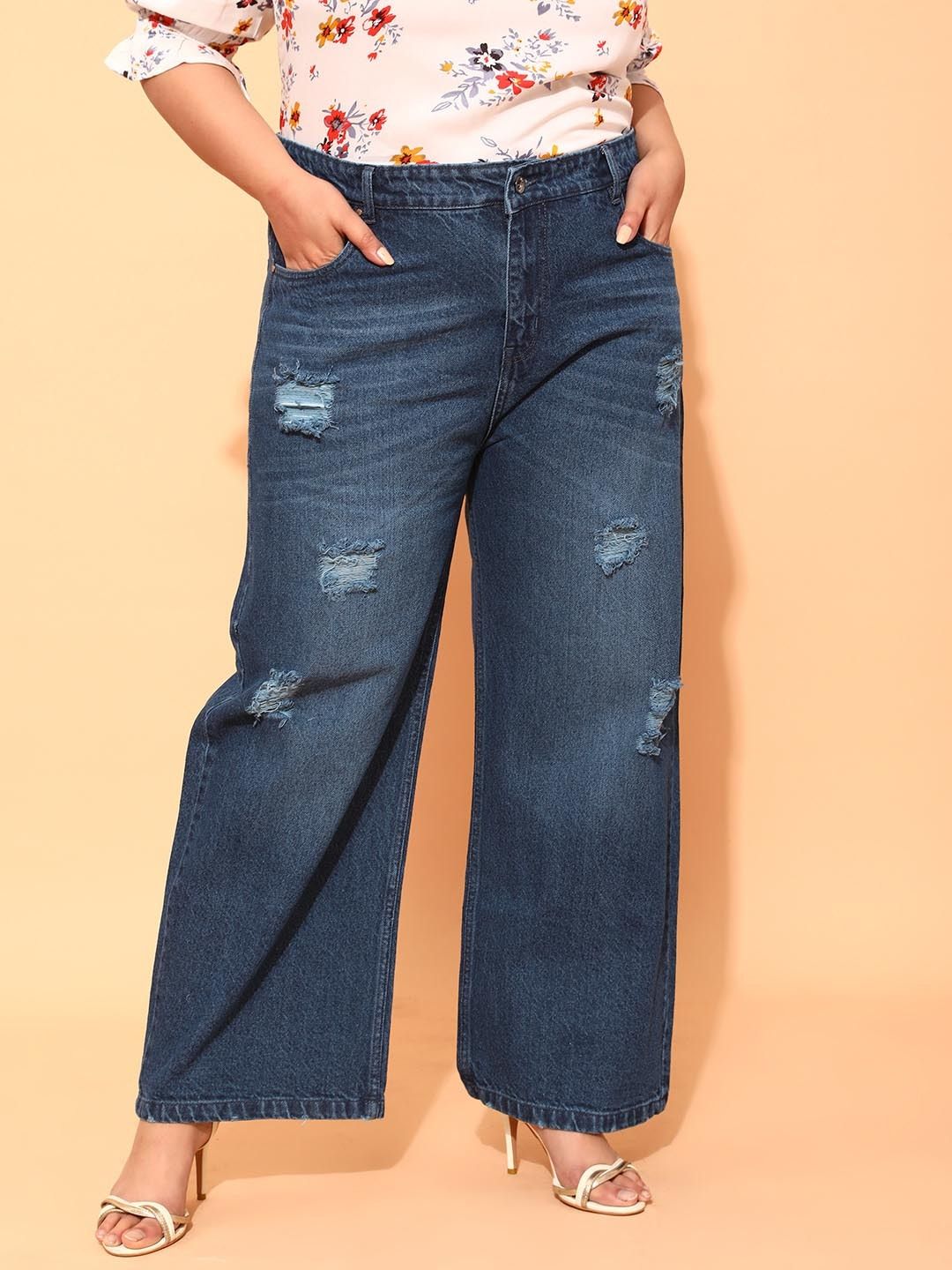 curvy street Women Regular High Rise Blue Jeans-picture-25