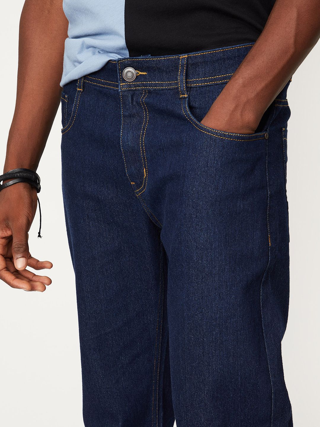 max Men Regular Mid Rise Blue Jeans-picture-14