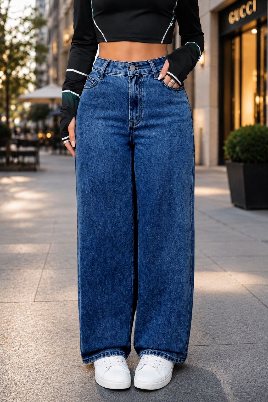 flying girls Women Straight Fit High Rise Blue Jeans-picture-4