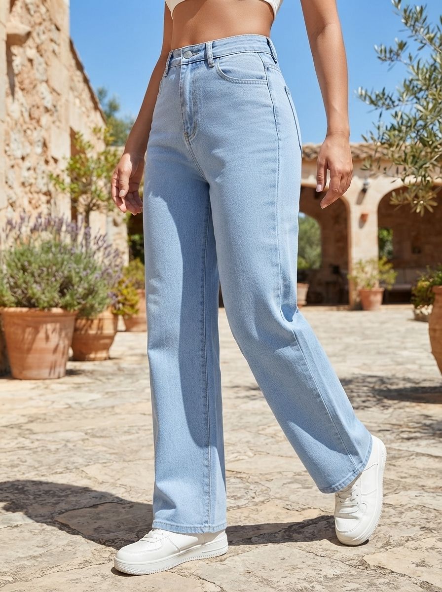 Women Regular Mid Rise Light Blue Jeans-image-15