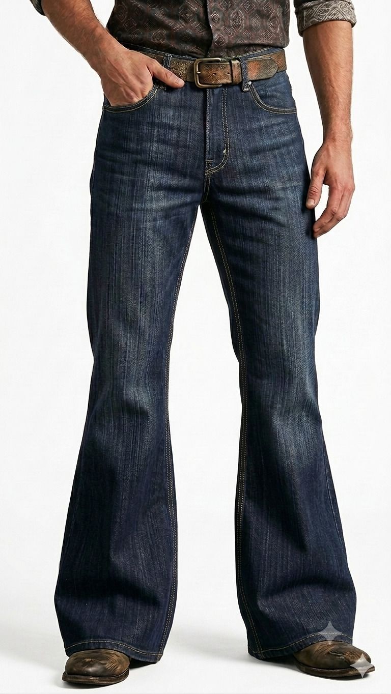 apj garments Men Boot-Leg Mid Rise Dark Blue Jeans-picture-20