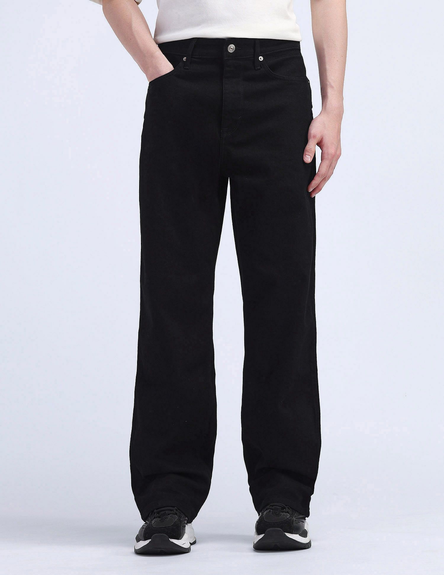 flying machine Men Regular Mid Rise Black Jeans-picture-12