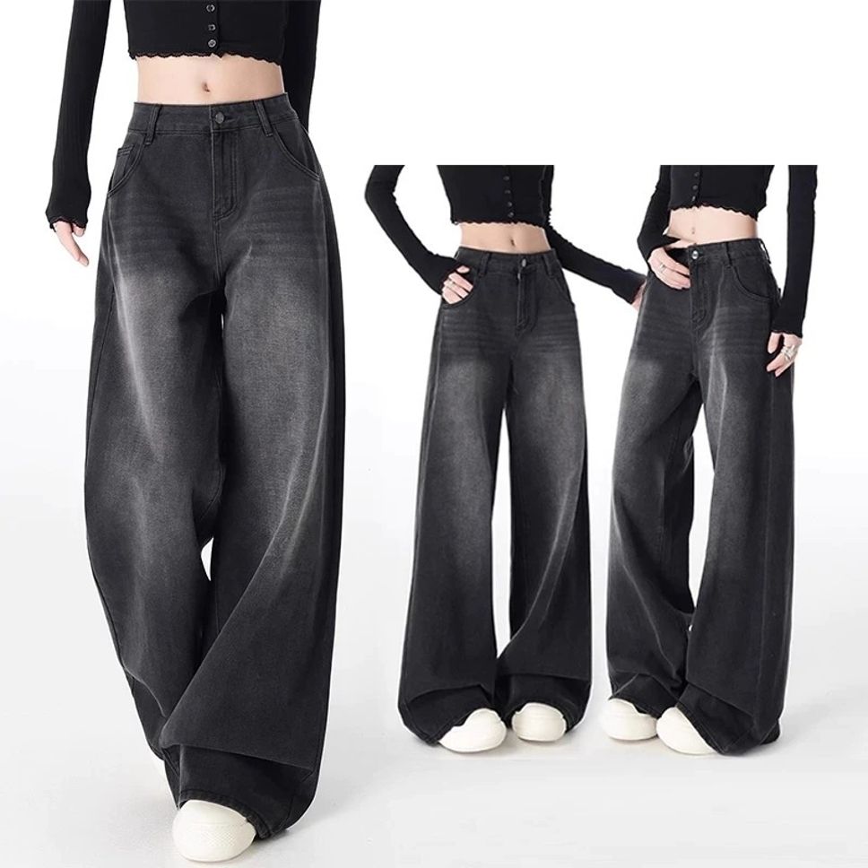 Women Straight Fit Mid Rise Black Jeans