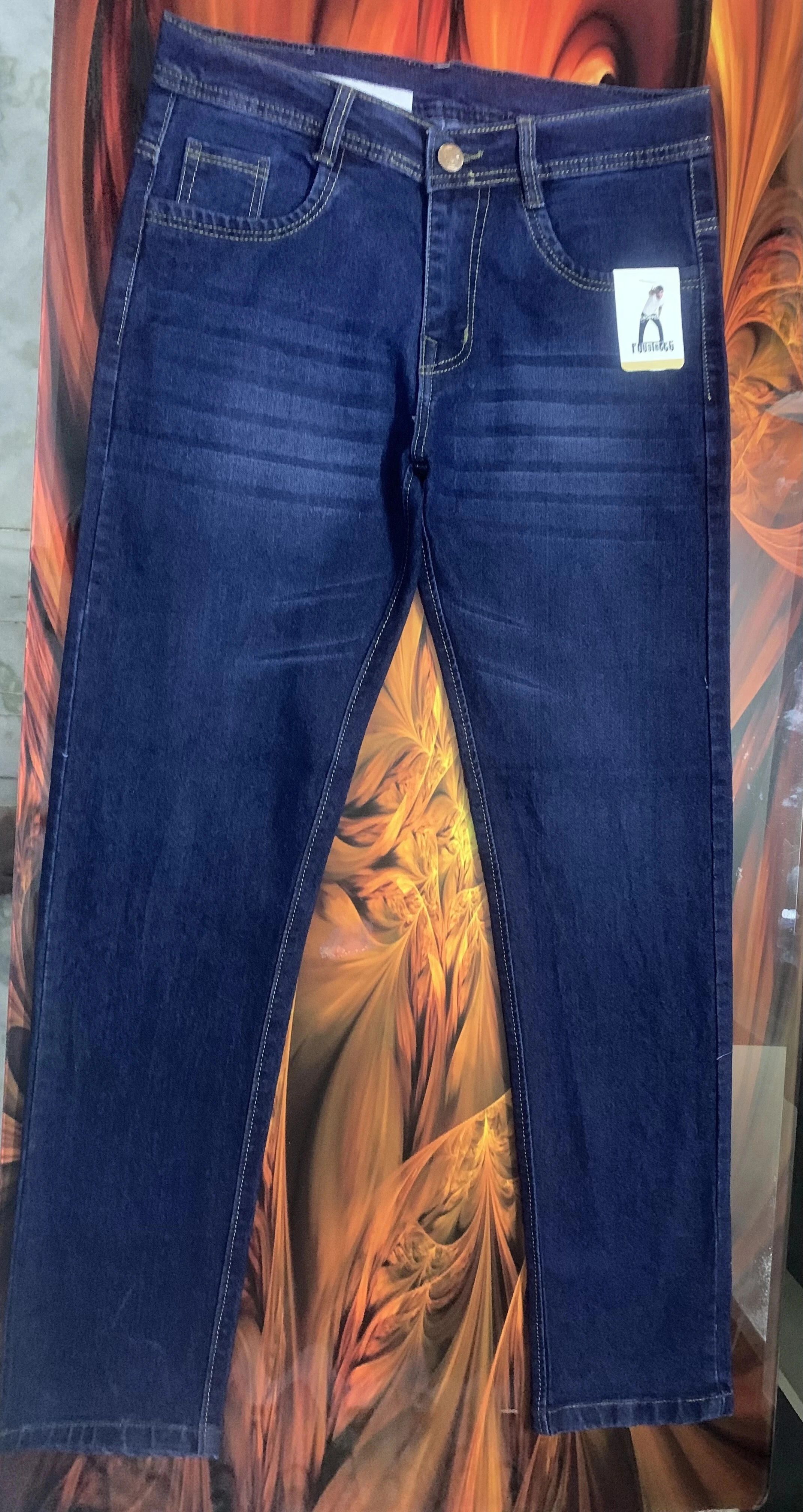 foustreeg Men Slim Mid Rise Dark Blue Jeans-picture-18