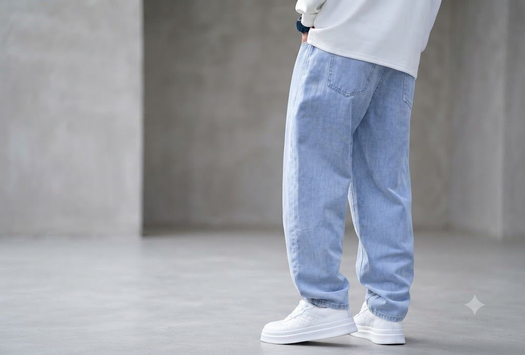 eemway Men Loose Fit Mid Rise Blue Jeans-picture-8