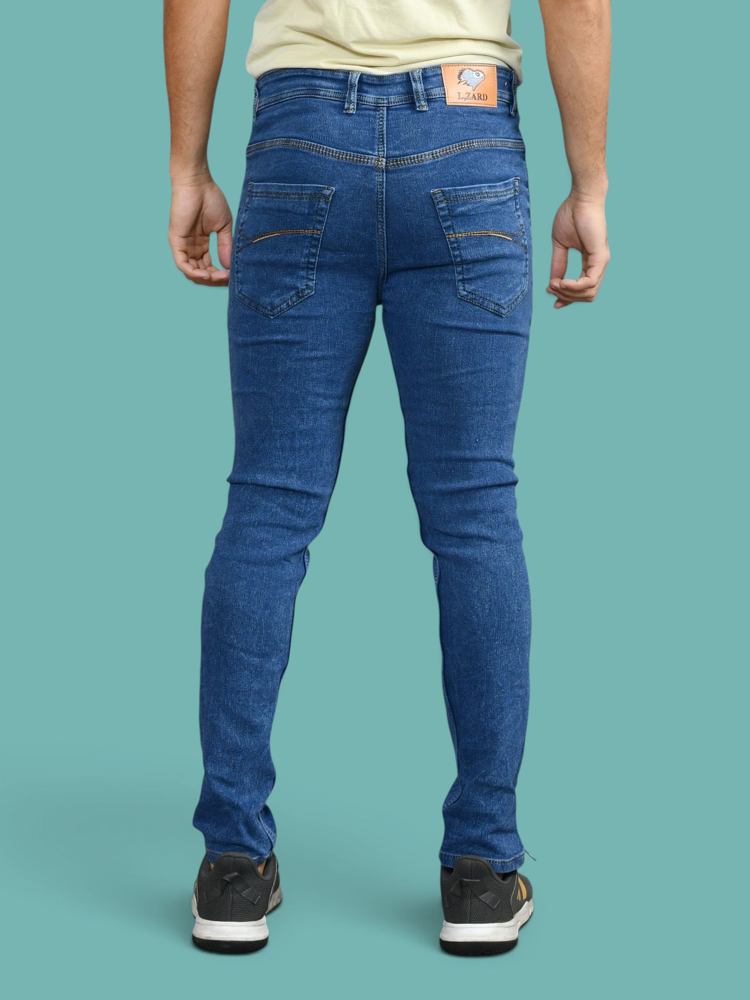lzard Men Slim Mid Rise Blue Jeans-picture-18