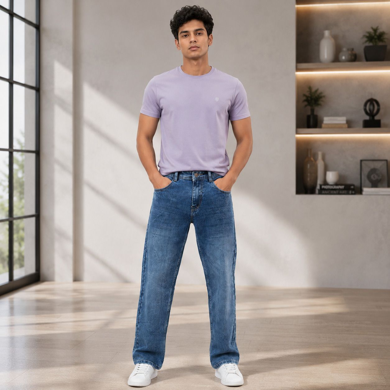 blacode Men Straight Fit Mid Rise Blue Jeans-picture-47