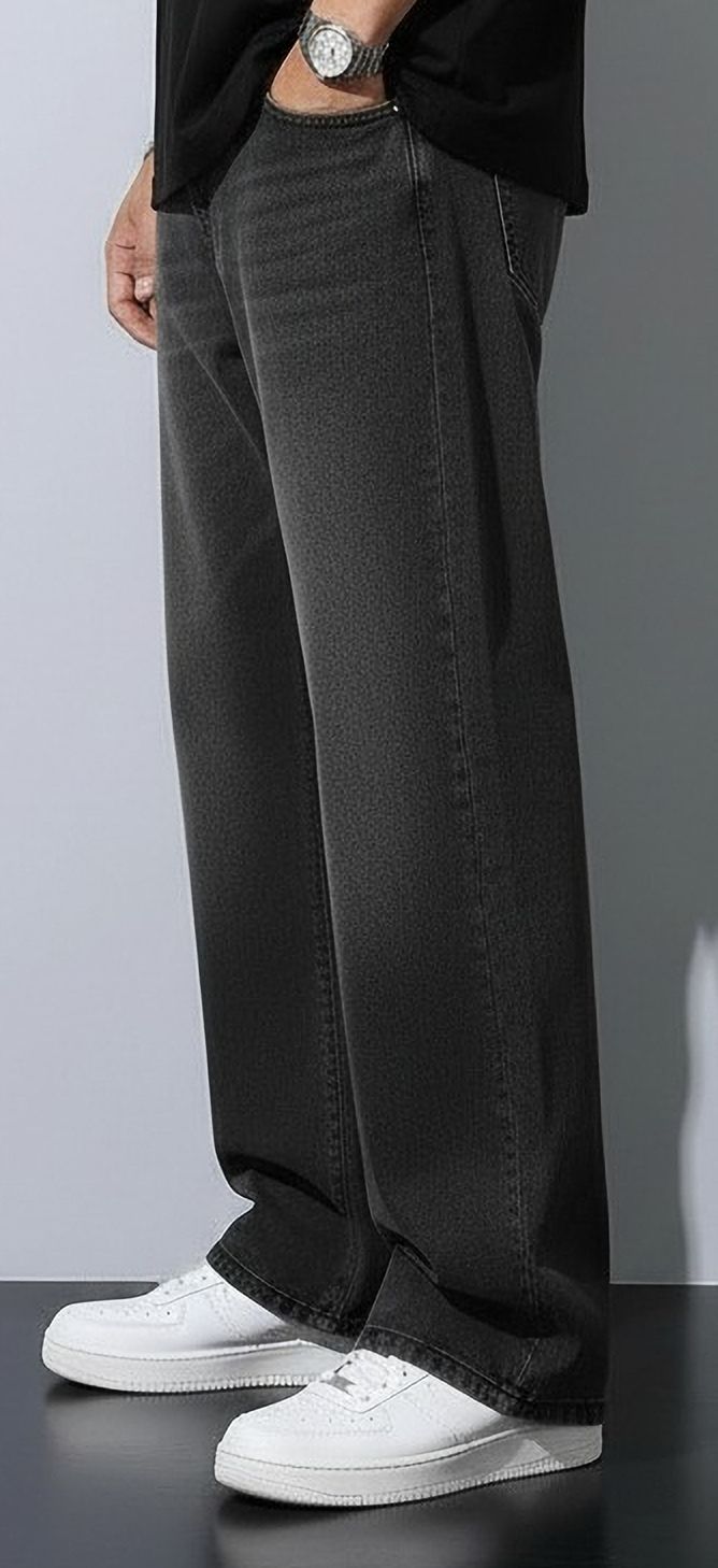 denim4men Men Straight Fit Mid Rise Grey Jeans-picture-45