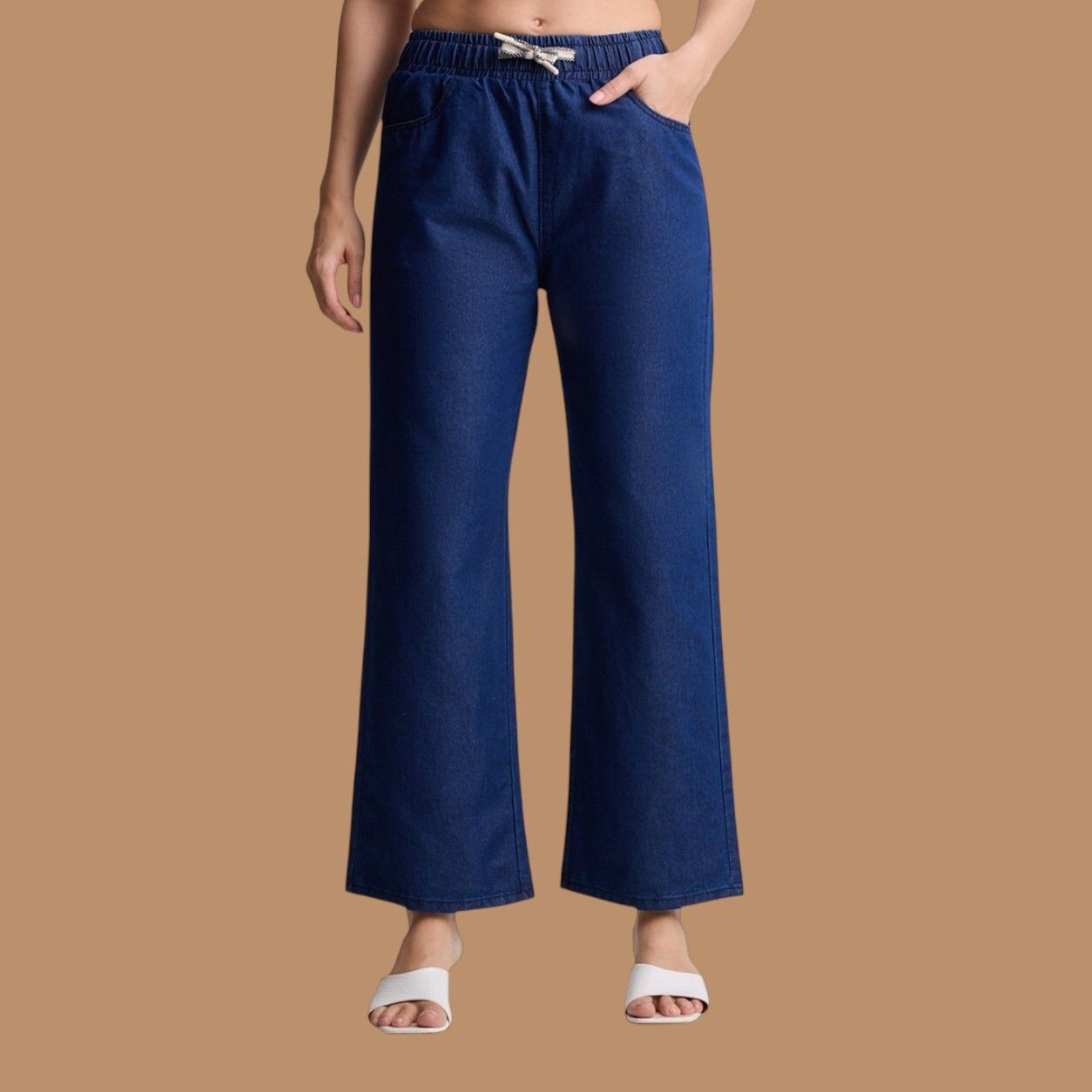 3butterflies Women Boyfriend Mid Rise Dark Blue Jeans-picture-3