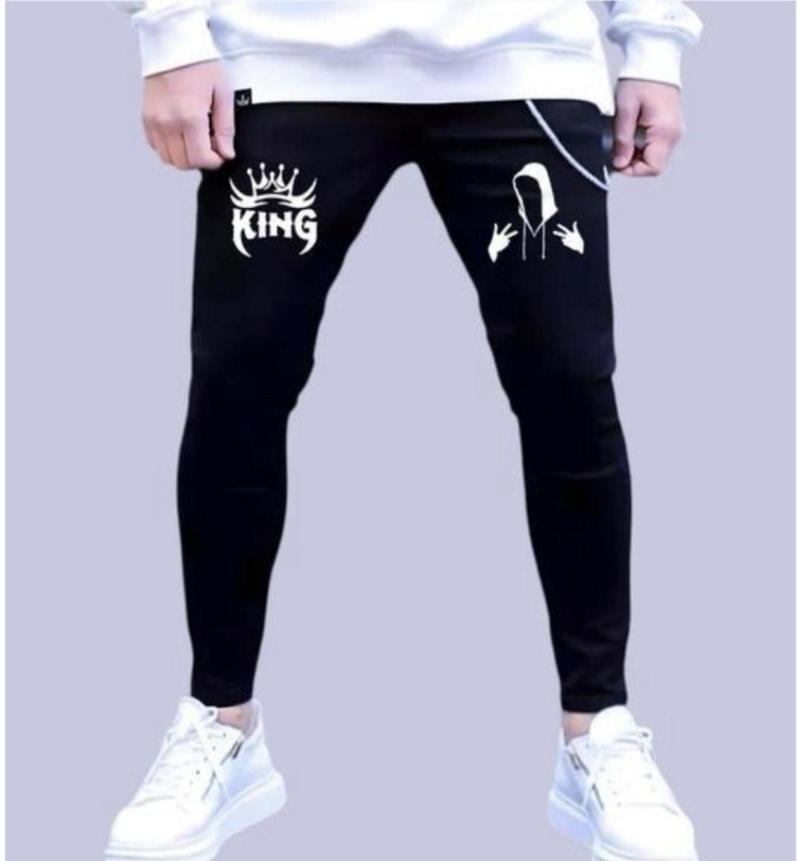 Men Slim Mid Rise Black Jeans-image-34