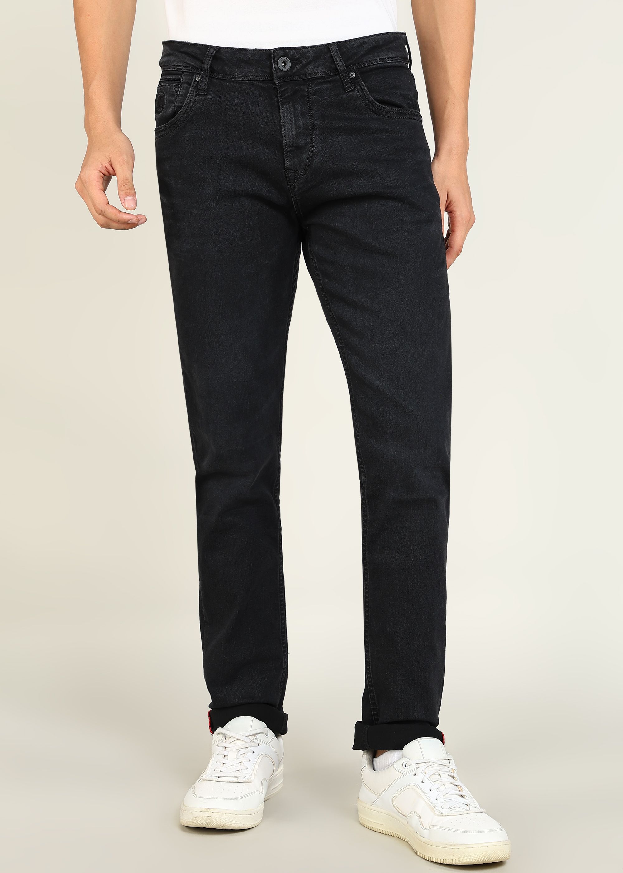 lawman Men Slim Mid Rise Black Jeans-picture-16
