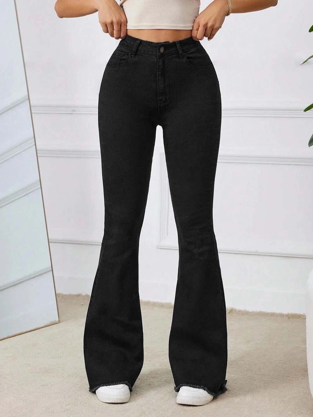 kotty Women Boot-Leg High Rise Black Jeans-picture-13