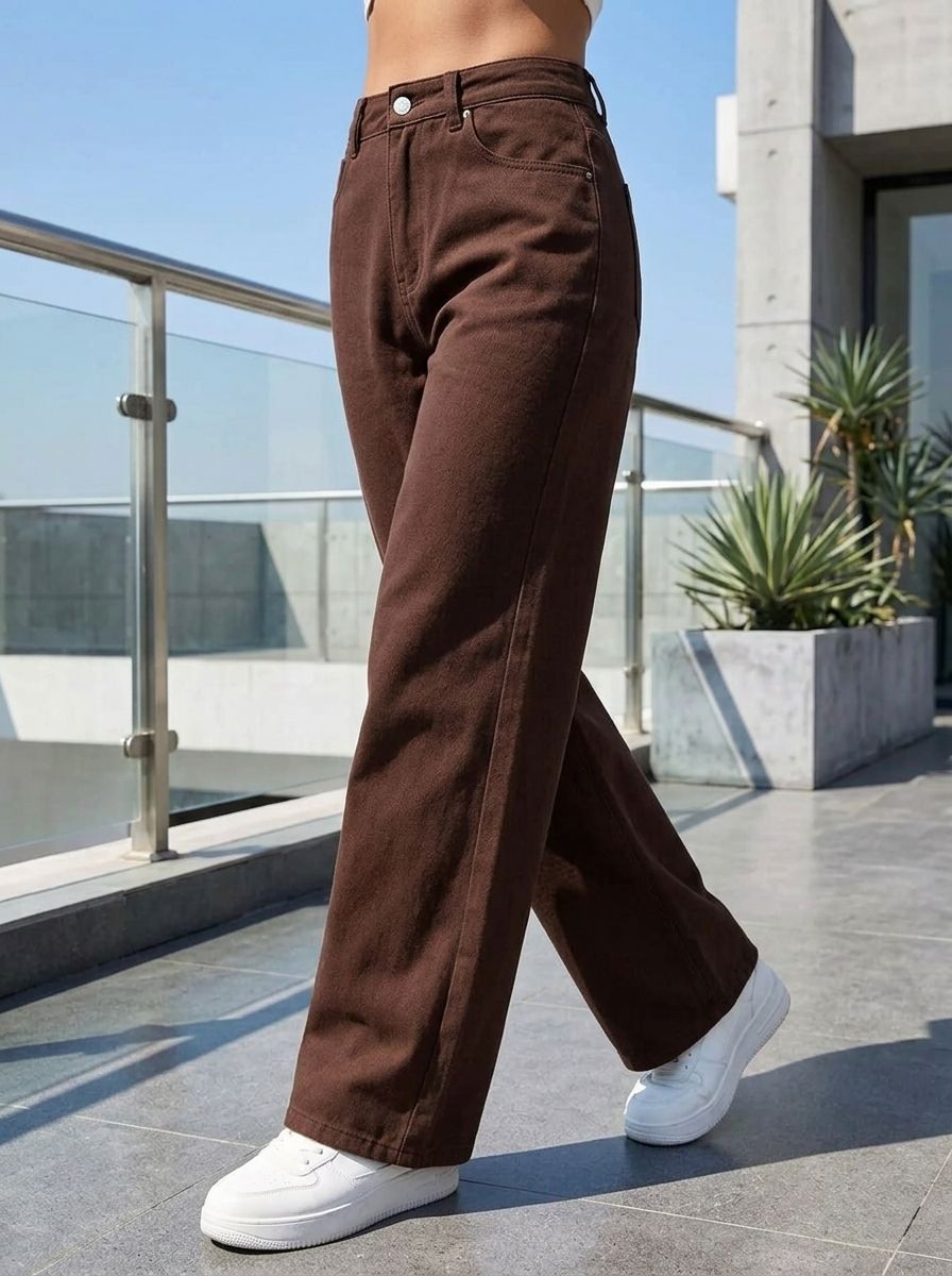 Women Regular Mid Rise Brown Jeans-image-36