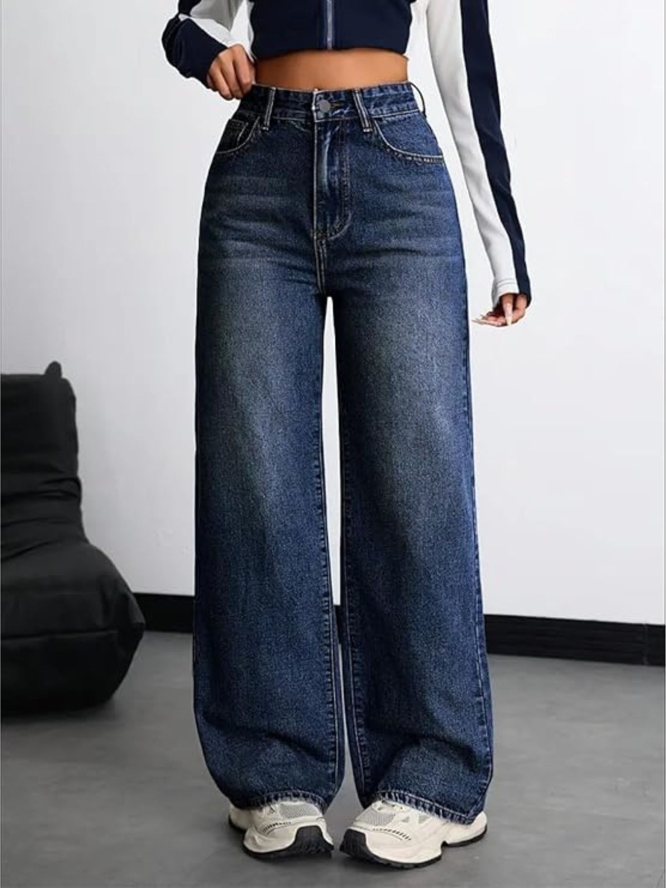 glossia Women Straight Fit High Rise Blue Jeans-picture-24