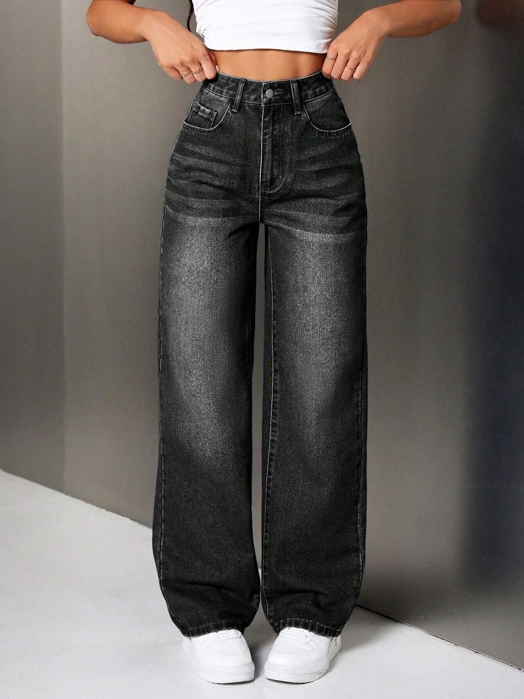 aadvi fashion Women Loose Fit High Rise Grey Jeans-picture-19