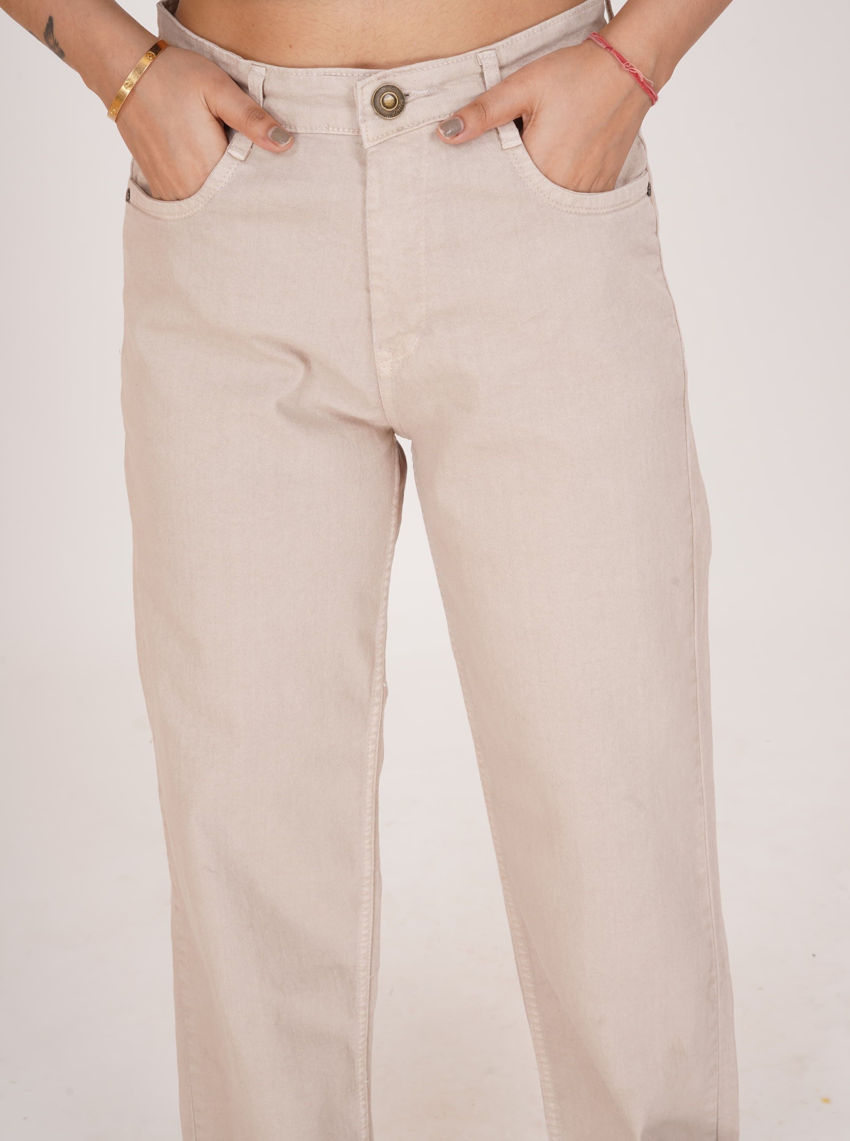 lapis lady Women Flared Mid Rise Beige Jeans-picture-21