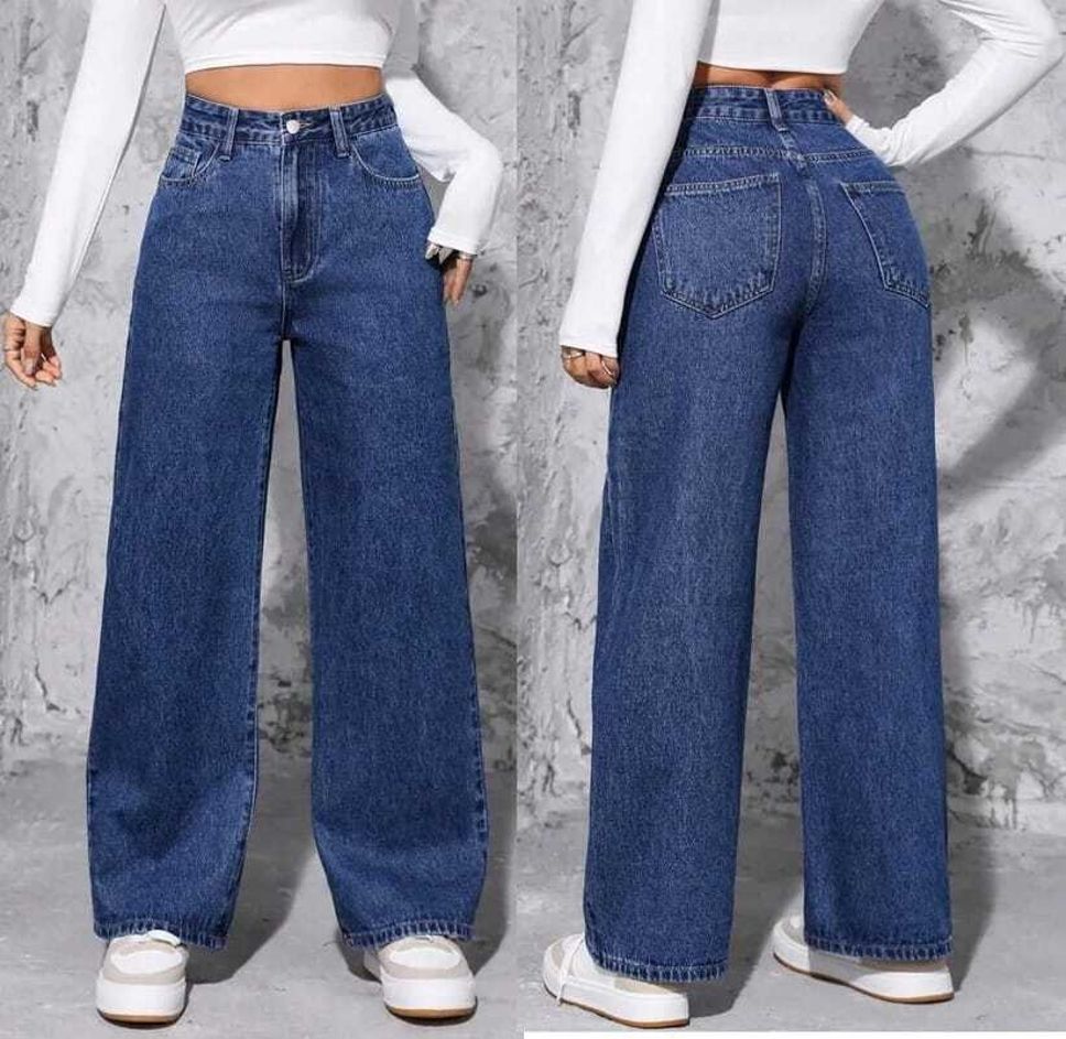 Women Straight Fit High Rise Blue Jeans-image-47