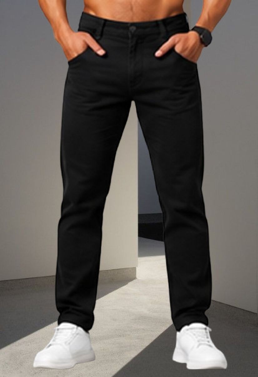 Men Regular Mid Rise Black Jeans-image-48