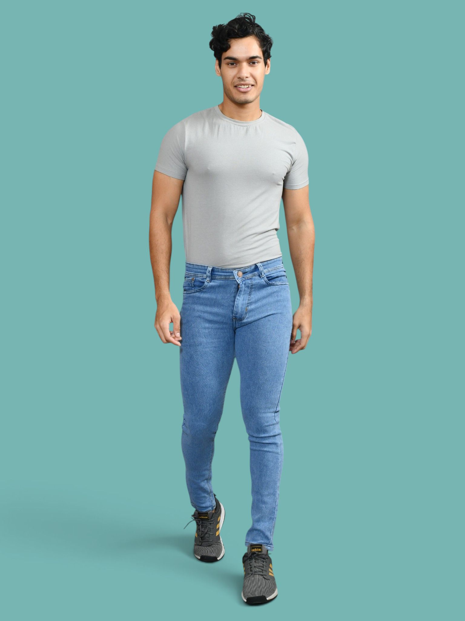 lzard Men Slim Mid Rise Light Blue Jeans-picture-33