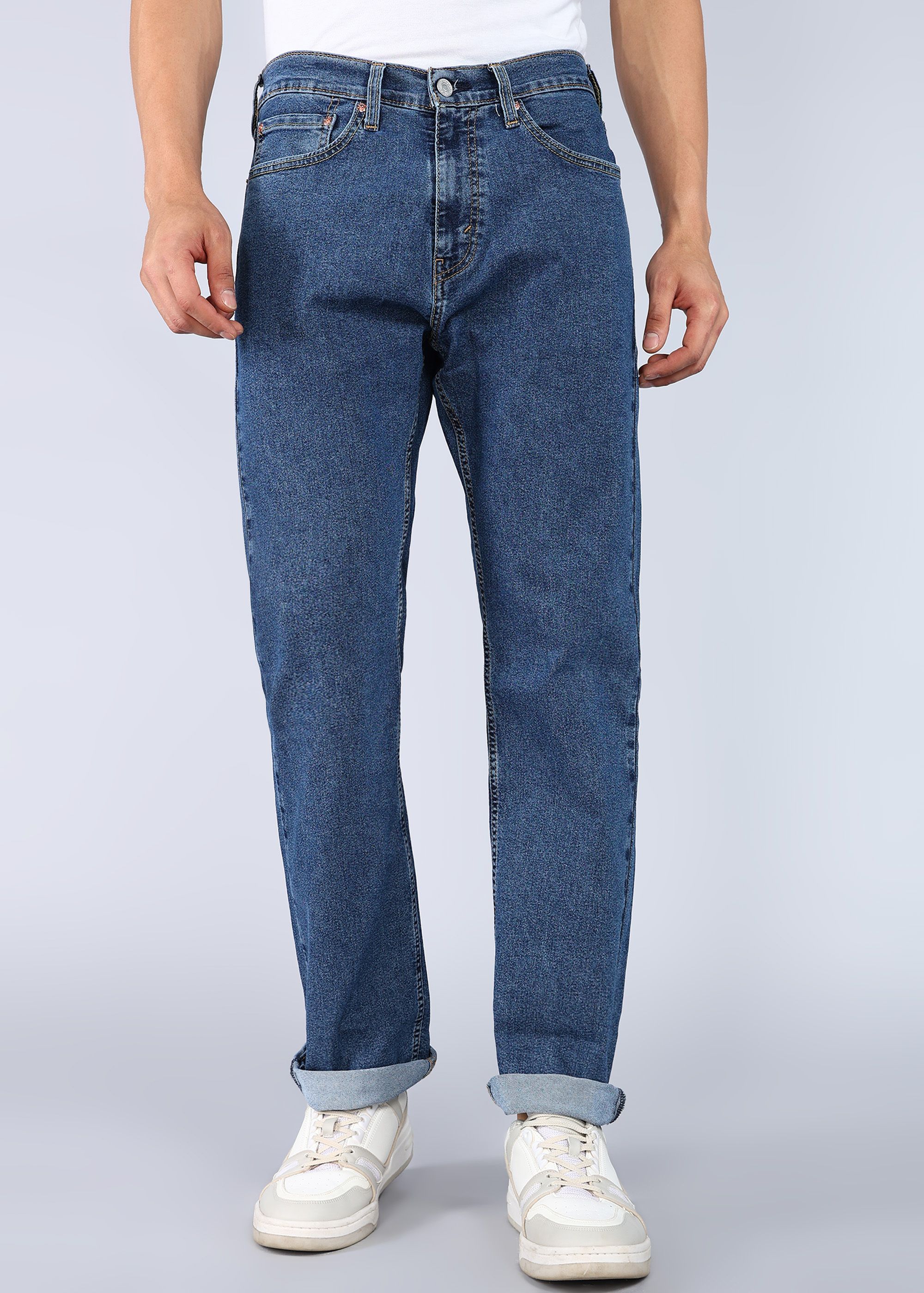 levi's Men Straight Fit Mid Rise Blue Jeans-picture-23