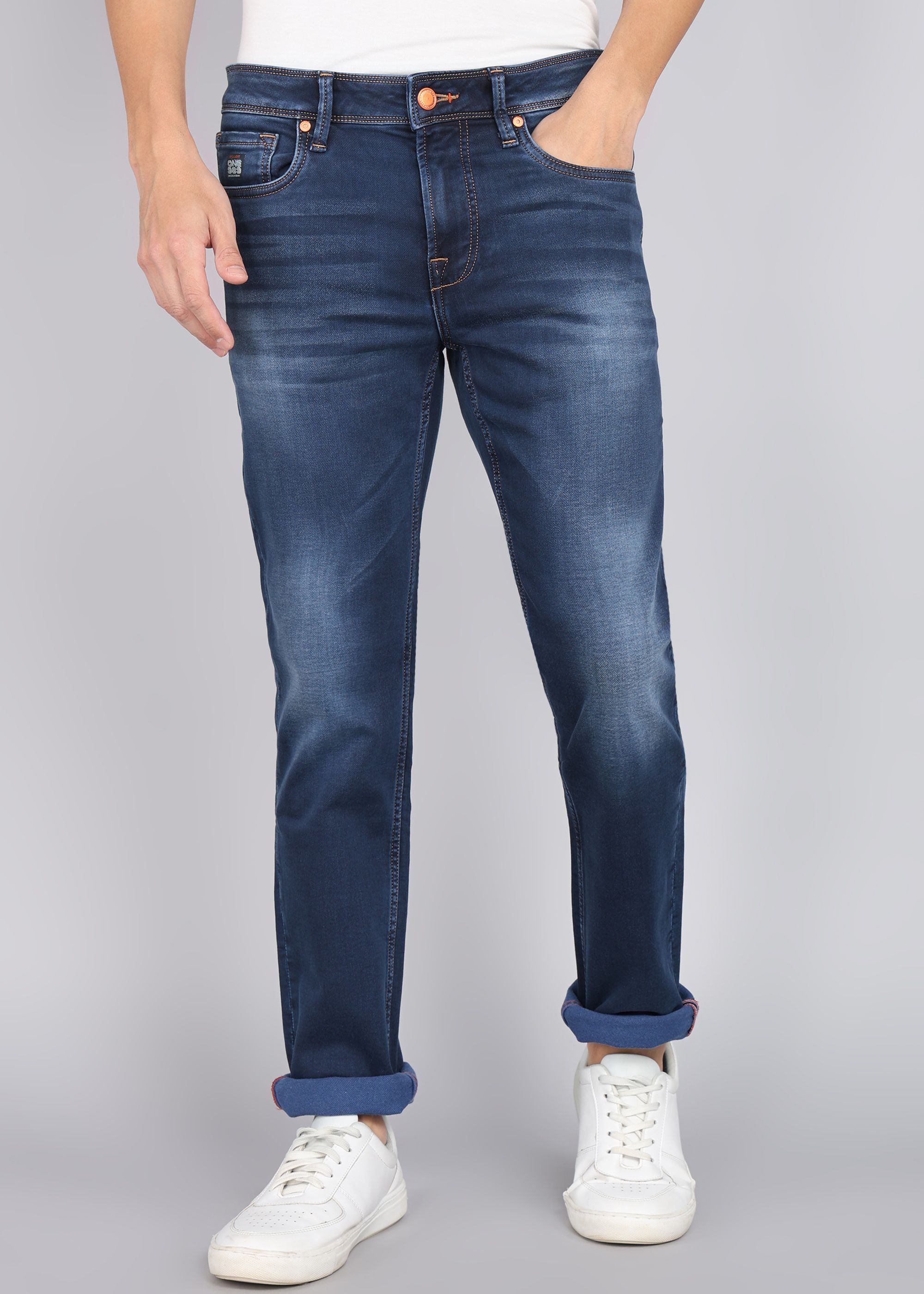 killer Men Slim Mid Rise Blue Jeans-picture-27