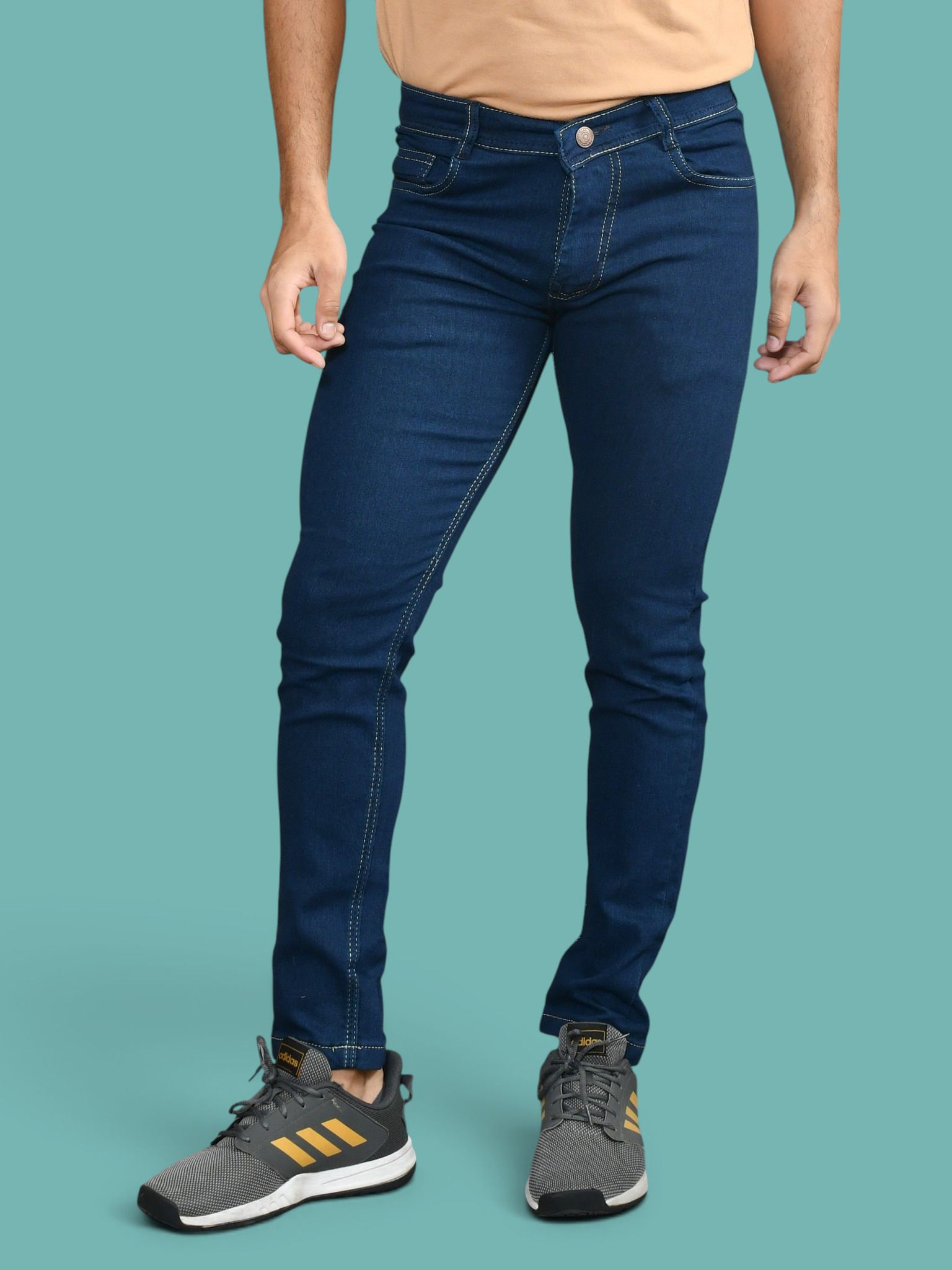 lzard Men Slim Mid Rise Dark Blue Jeans-picture-19